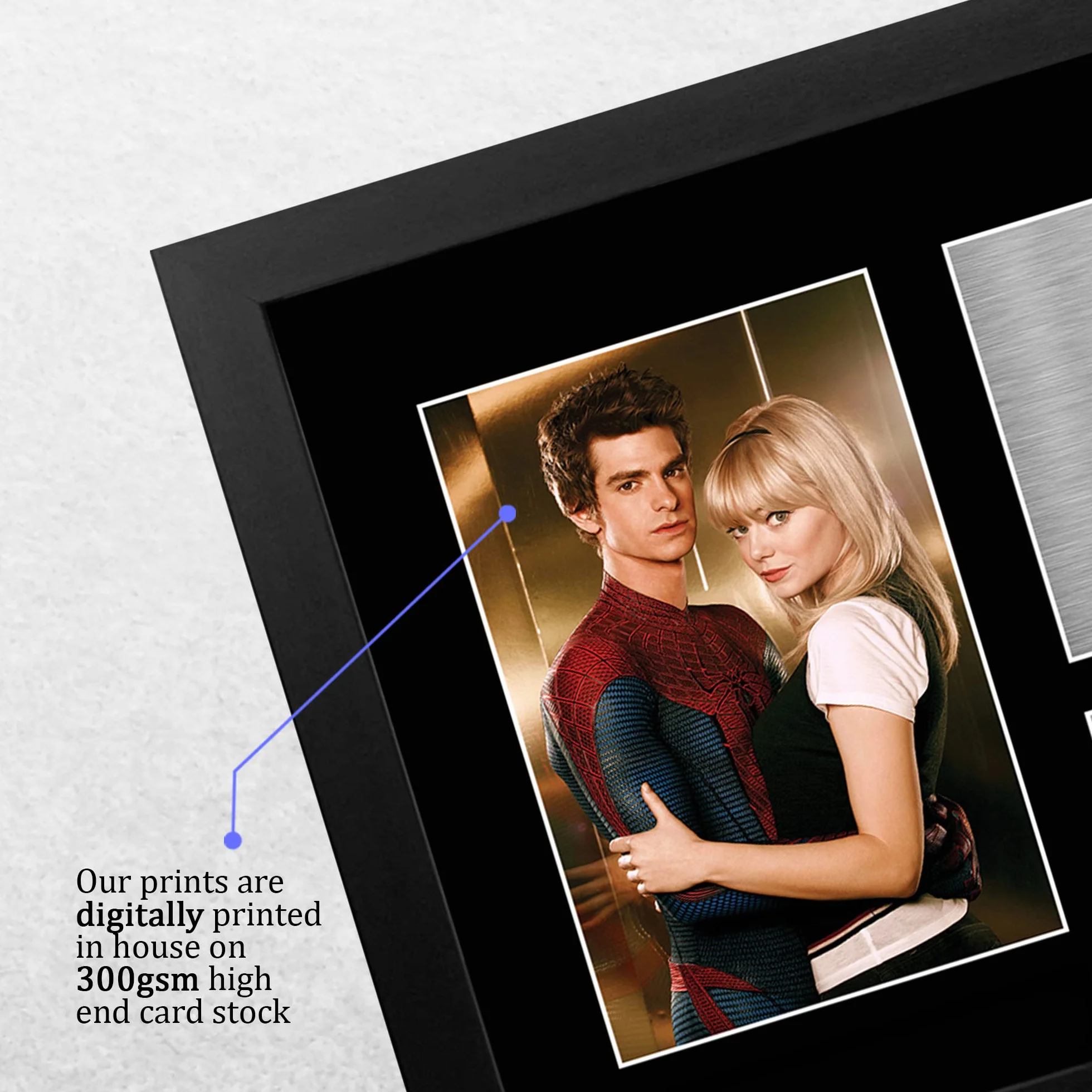 HWC Trading FR A4 Andrew Garfield & Emma Stone Spider-Man Prezenty Drukowane Podpisane Zdjęcie Z Autografem Dla Fanów Pamiątek Filmowych - A4 Framed