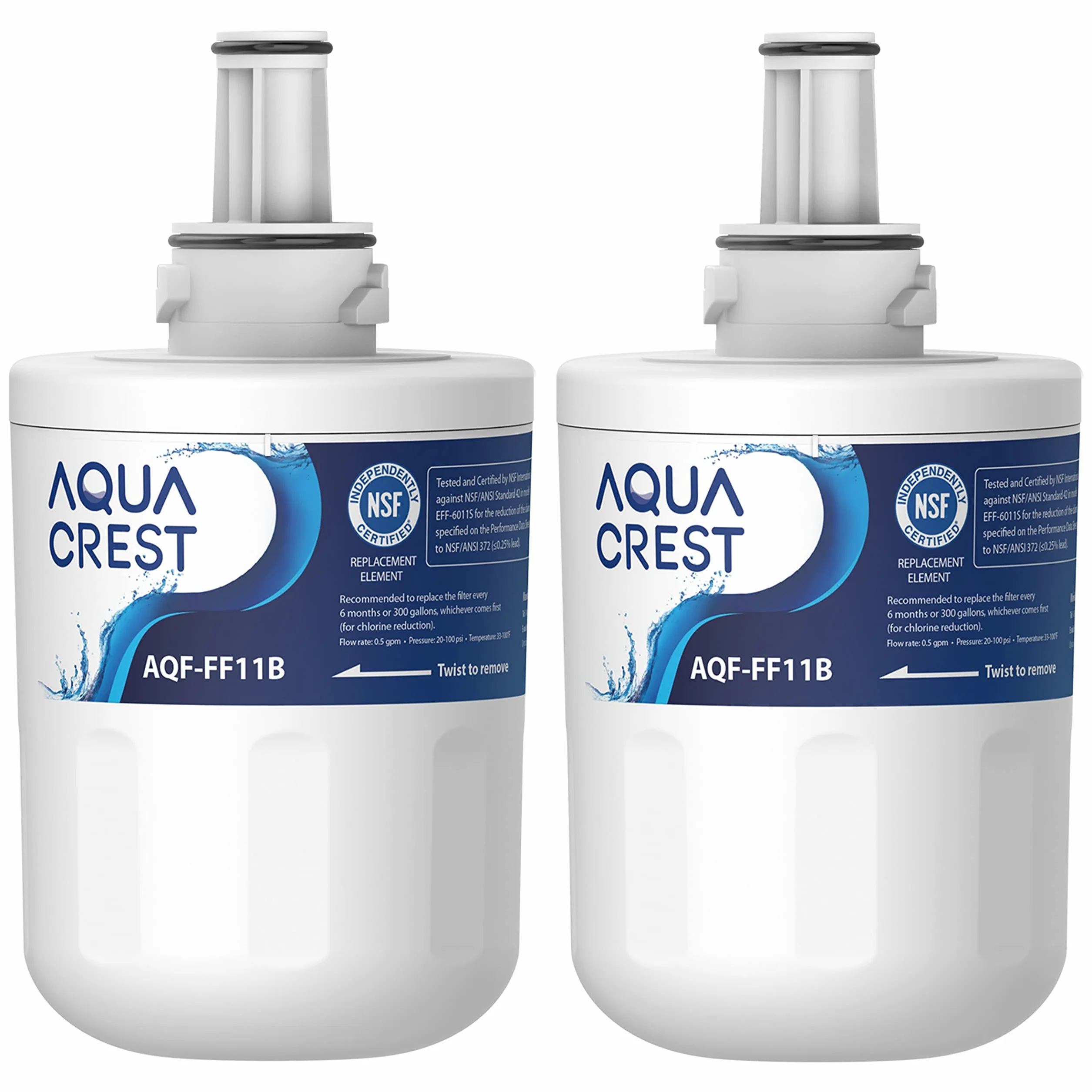 Aquacrest DA29-00003G Filtr do Wody, Kompatybilny z Samsung Aqua Pure Plus DA29-0003G, DA29-0003B, DA29-0003A, DA97-06317A, DA61-00159A, HAFCU1/XAA, HAFIN2/EXP, WSS-1, Pakiet Może Się Różnić (2)