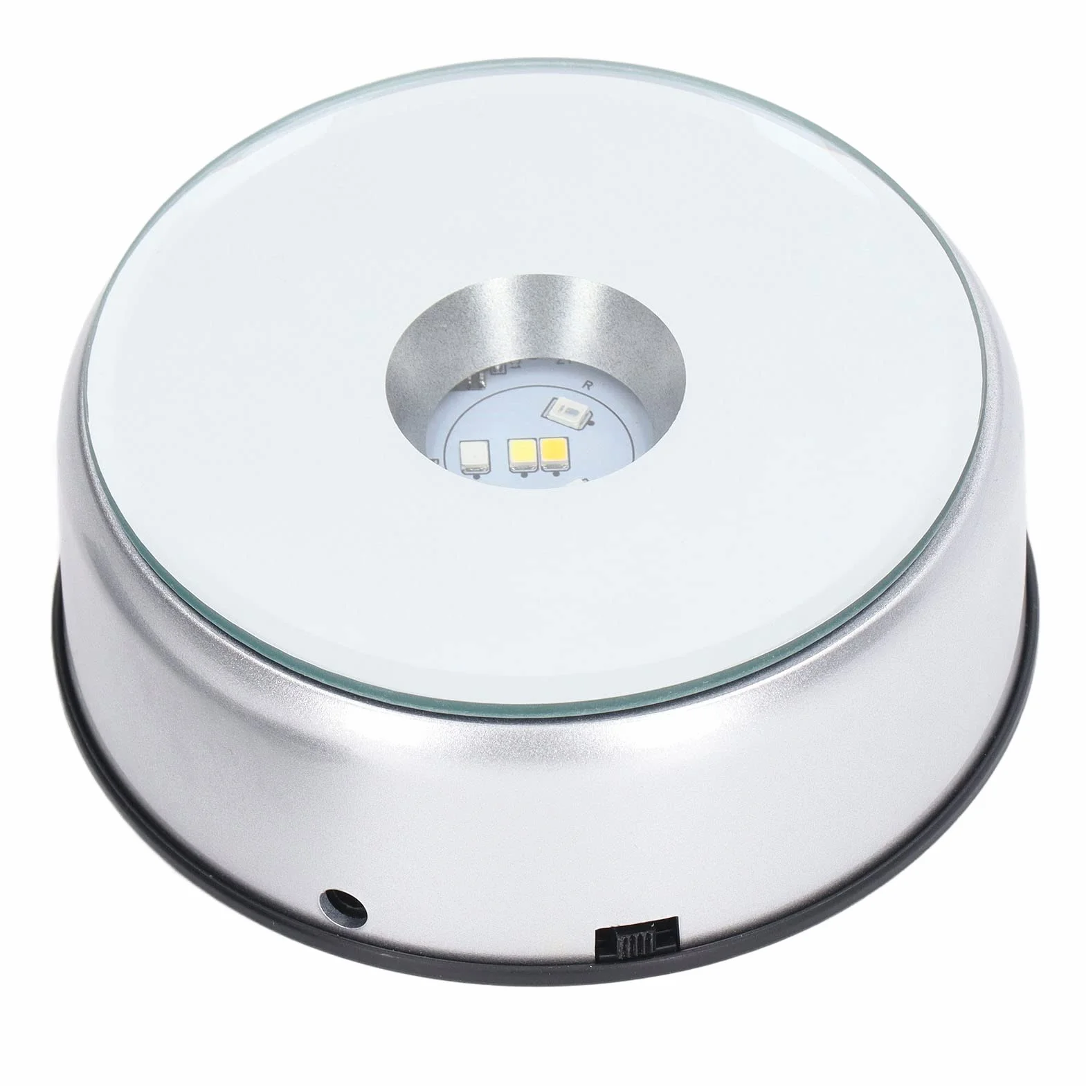 Obrotowy Stojak Ekspozycyjny, Obrotowy Gramofon z Automatycznym Wyciszeniem 360 Stopni, Podstawa Wyświetlacza LED do ładowania USB, Wirujący Wyświetlacz do Stojaków Kryształowych