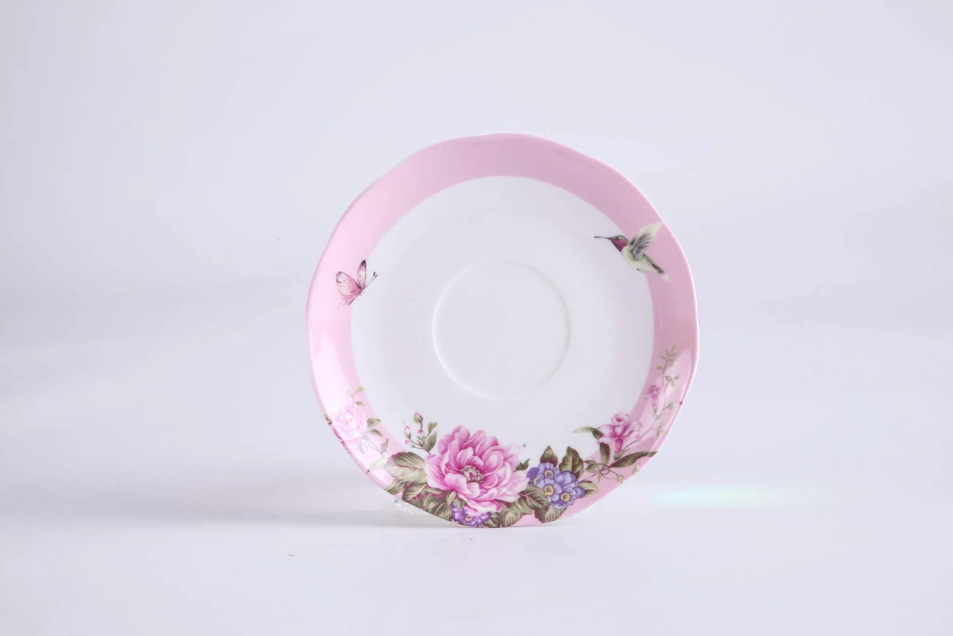 Zestaw Herbaty Shaby Chic Flora Ptak Róża Motyl Porcelana Pudełko Prezentowe (różowe)