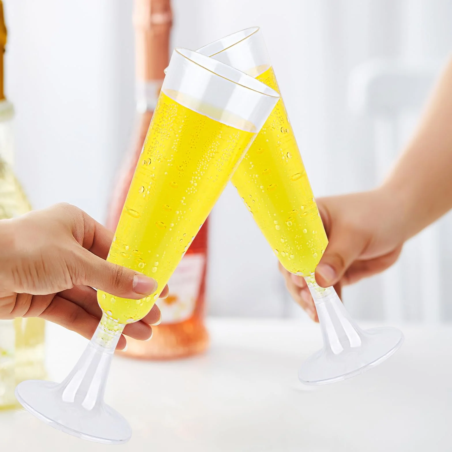 Plastikowe kieliszki do szampana 20 sztuk twardy plastik na wesele