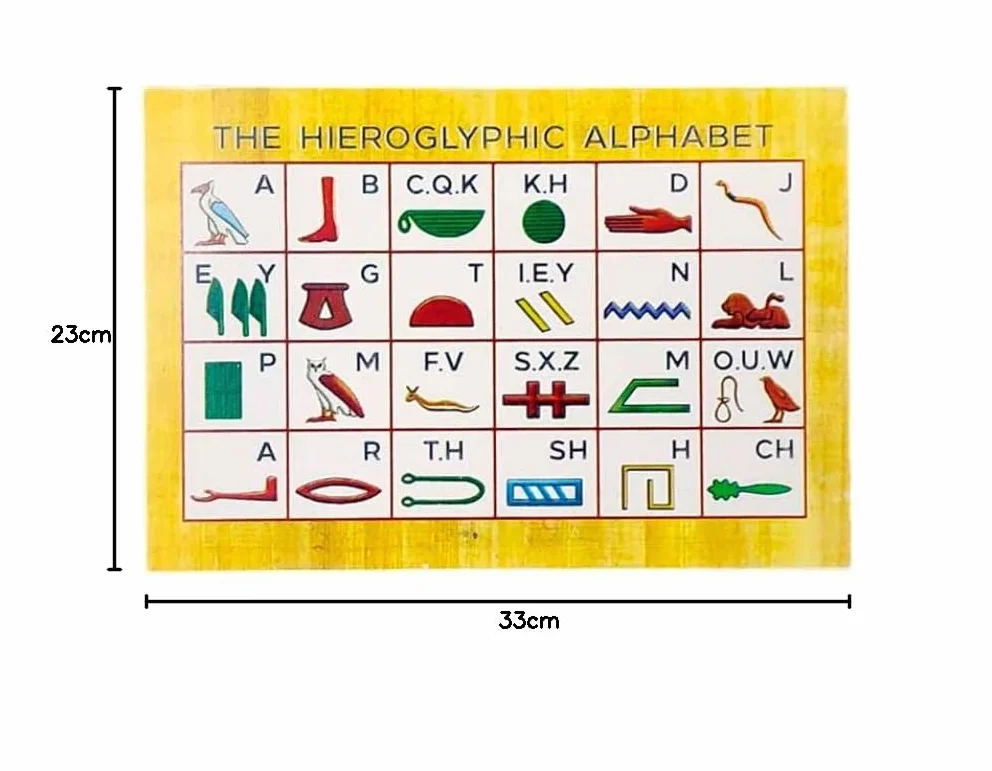 Horus Artesanía de Egipto Papirus egipski Twoje imię i horoskop w hieroglifie na oryginalnym papirusie ręcznie i pomalowanym w Egipcie