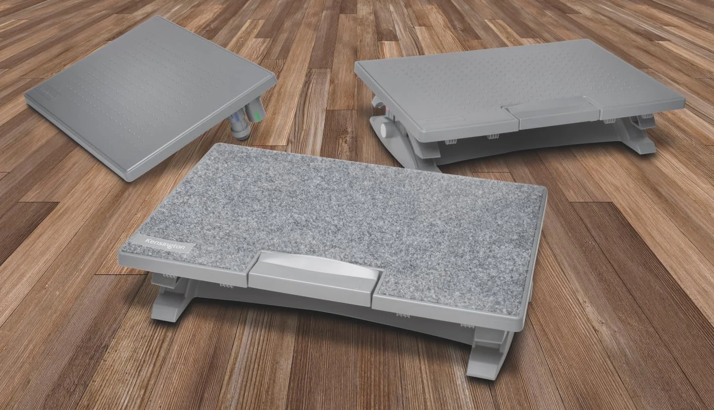 Podnóżek Kensington SoleMate pod biurko, podnóżek z ergonomicznym systemem SmartFit, podnóżek z regulowaną, antypoślizgową podstawą i łatwą do czyszczenia powierzchnią, do biura i domu, kolor szary