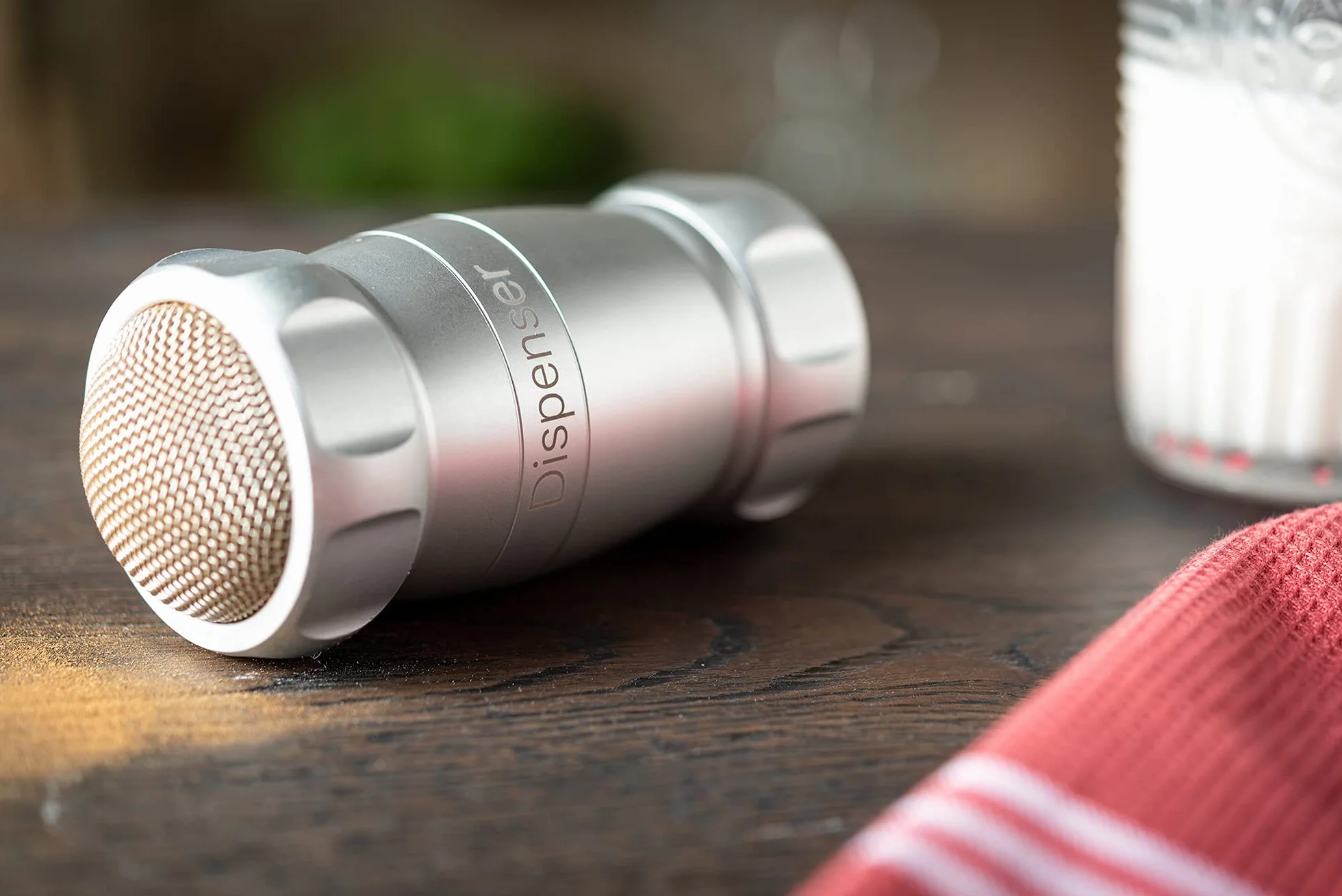 Dispenser Marcato srebrny - sito mąka, kakao, cukier puder