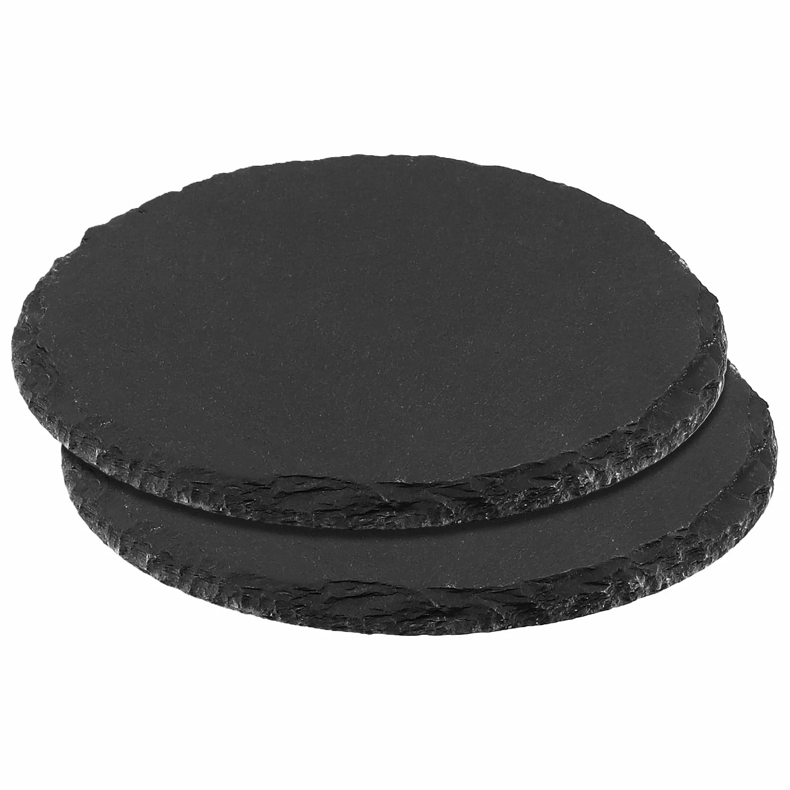 FUNSUEI Łupkowe podstawki pod napoje, zestaw 10 cm, okrągłe, kwadratowe, łupkowe, na napoje, filiżanki, do baru, szkła