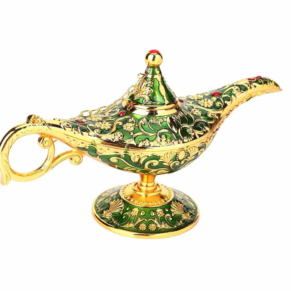 Aladdin Magic Genius lampa olejna palnik kadzidła dekoracja stołu zielona