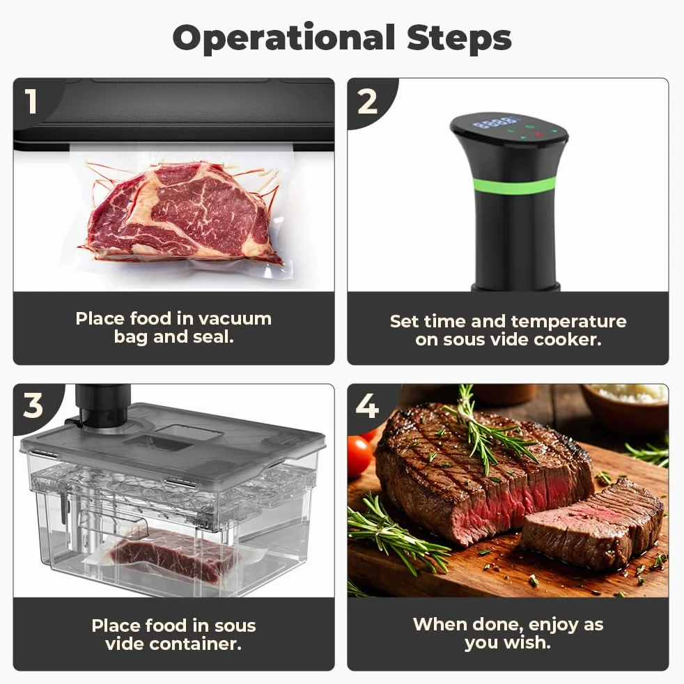 Sous Vide pojemnik z pokrywką i wbudowanym rusztem, 11 L, szary, wzornictwo z podwójnymi drzwiami, garnek Sous Vide, do większości gotowania Sous Vide