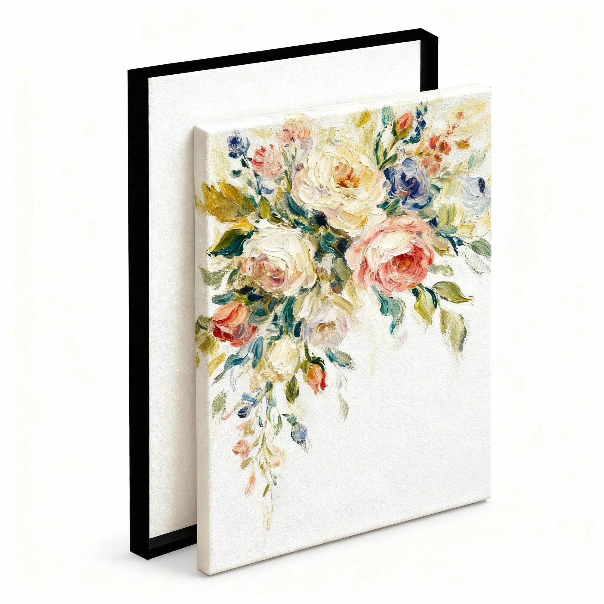 Metalowa rama z fugą cieniową 60x80 cm regulowane wsporniki dystansowe efekt głębi płótna czarna