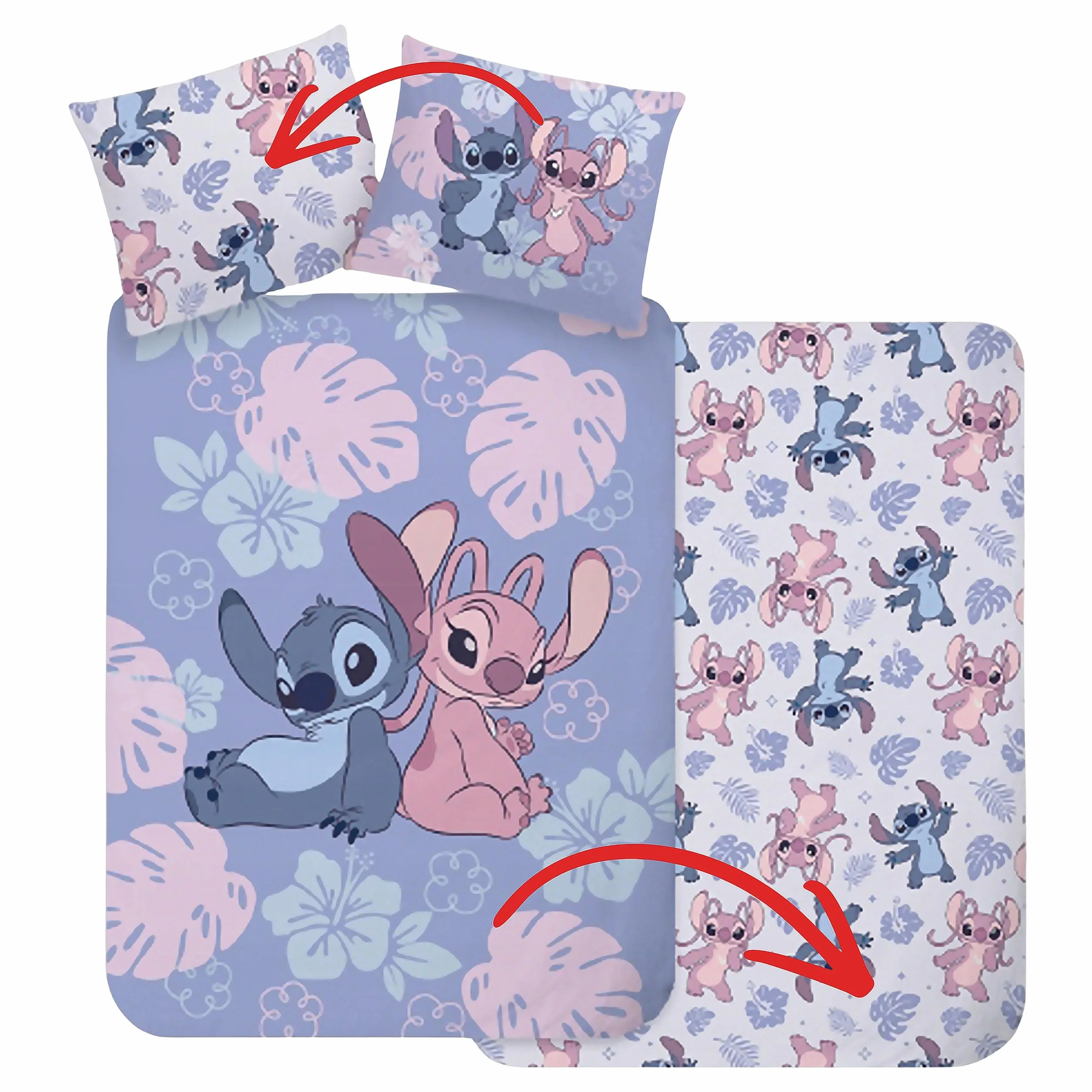 DISNEY Stitch bawełniana pościel dziecięca 140x200cm+70x90cm OEKO-TEX
