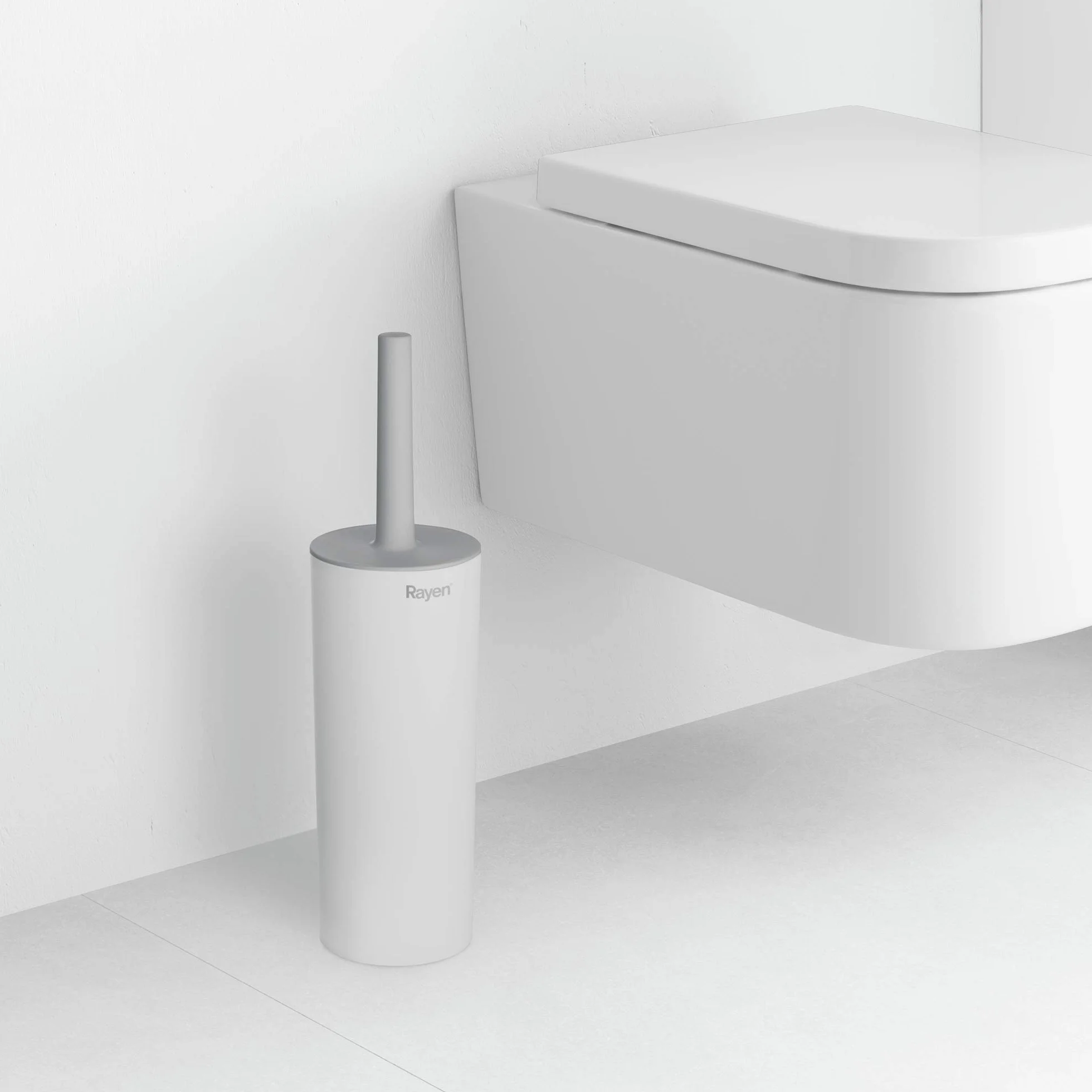 Rayen Szczotka do WC z pokrywką biała 37 x 9,2 cm