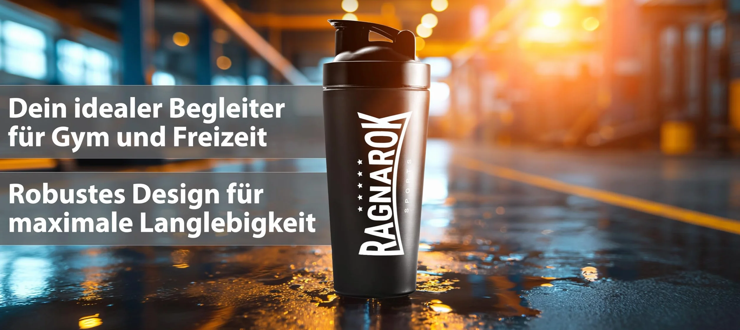 RAGNAROK Stal szlachetna Shaker Protein 750 ml metalowy butelka na napoje z kulką Sport Fitness