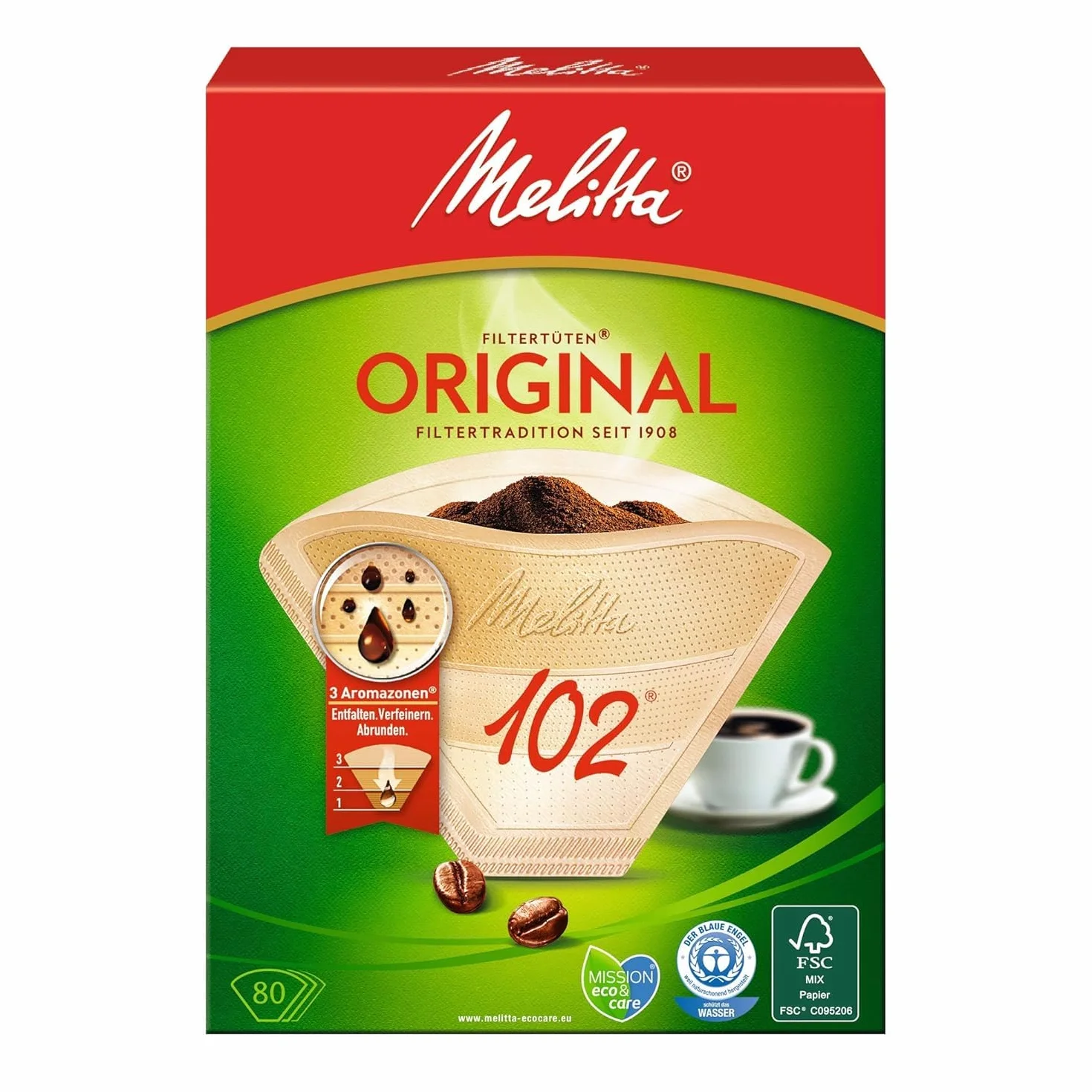 Melitta Torebki filtrujące naturalny brąz 102/80