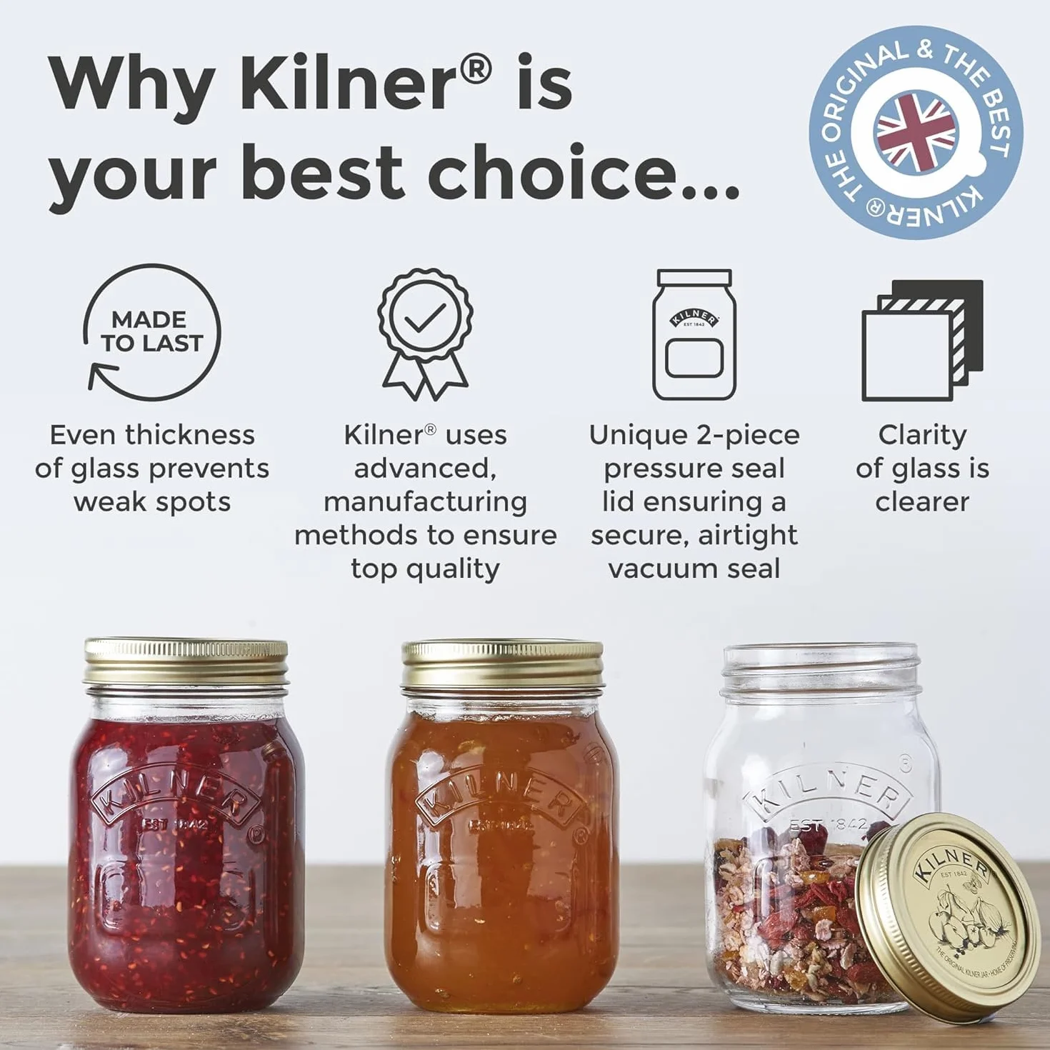Kilner Szklany słoik na przetwory 0,5 litra