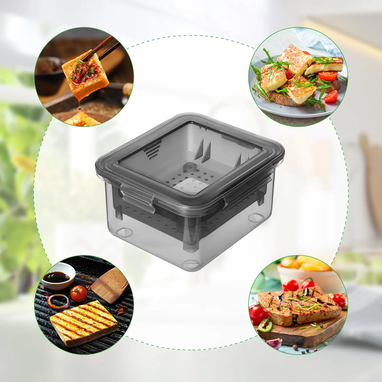 Tofu Press Kit, prasa do tofu do usuwania wody z tofu, poprawia smak tofu, tworzywo sztuczne klasy spożywczej