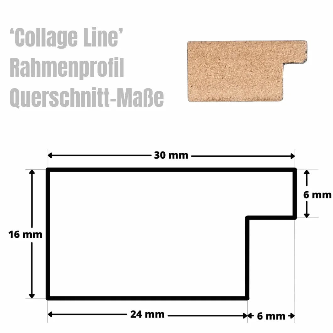 CLAMARO Uchwyt na zdjęcia "Collage Line" 70 x 50 cm, dąb Catania, format poziomy ramka na zdjęcia z taśmy jutowej i drewnianych klamerek, idealna jako kolaż fotograficzny, ściana na zdjęcia lub ramka
