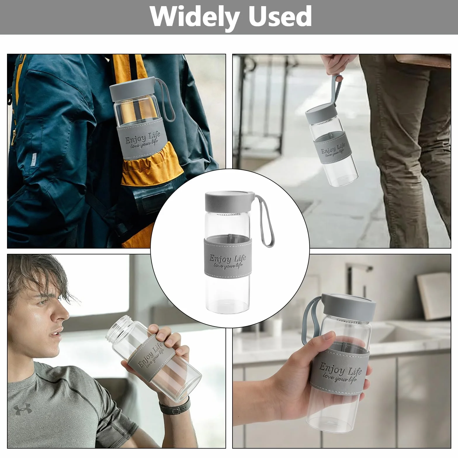 Szklany shaker proteinowy, 480 ml, shaker proteinowy, shaker do białek, z sitkiem i kulką ze stali nierdzewnej, kubek do fitnessu, shaker do białek, suplementów sportowych, B