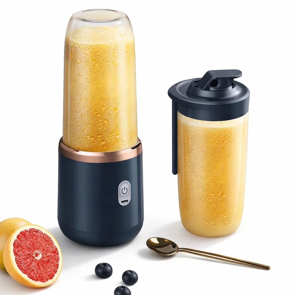 Przenośny Blender z 6 Ostrzami o Pojemności 400 Ml, baterią 1500 MAh, Blenderem Podróżnym 22 000 Obr./min do Kawy Owocowo-wege, PCTG Klasy Spożywczej, ładowaniem Przez