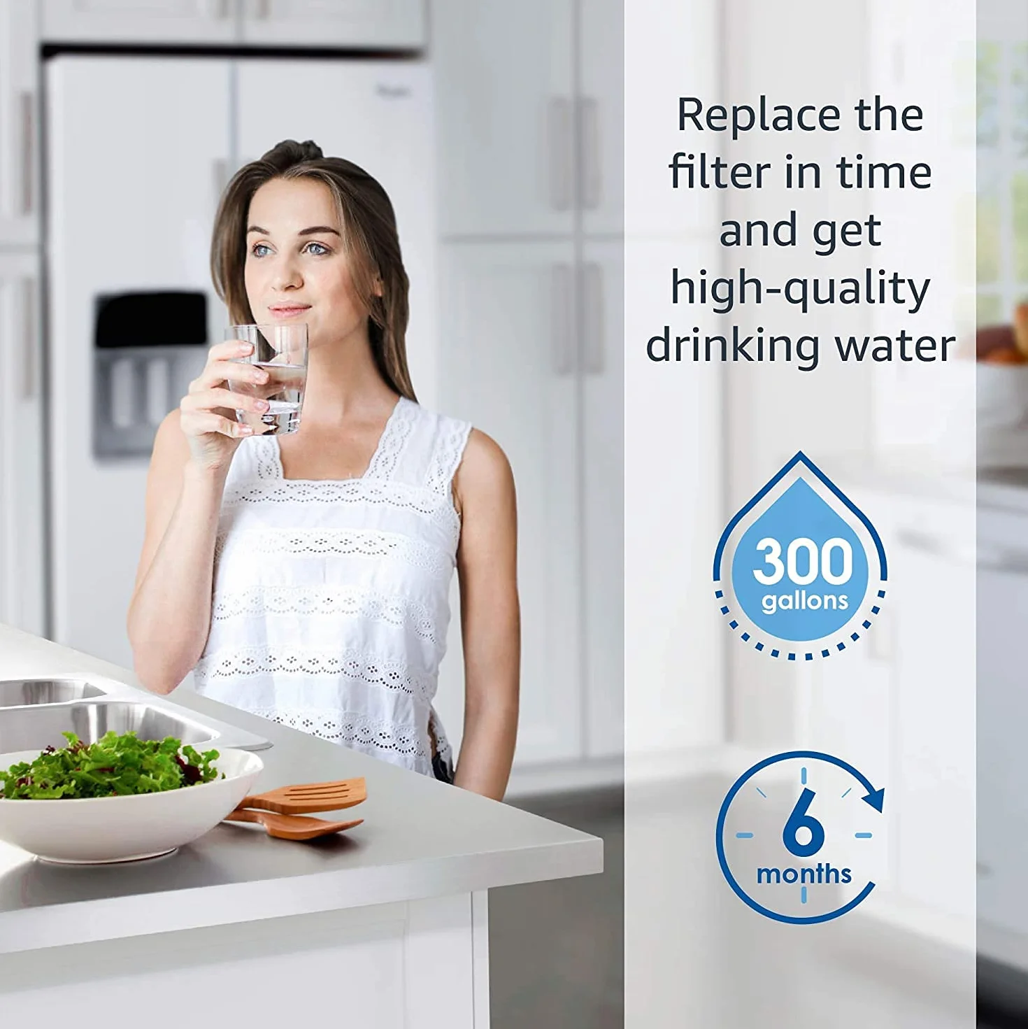 Waterdrop 644845 Filtr do Wody do Lodówki Kompatybilny z Bosch Ultra Clarity Siemens Neff Miele