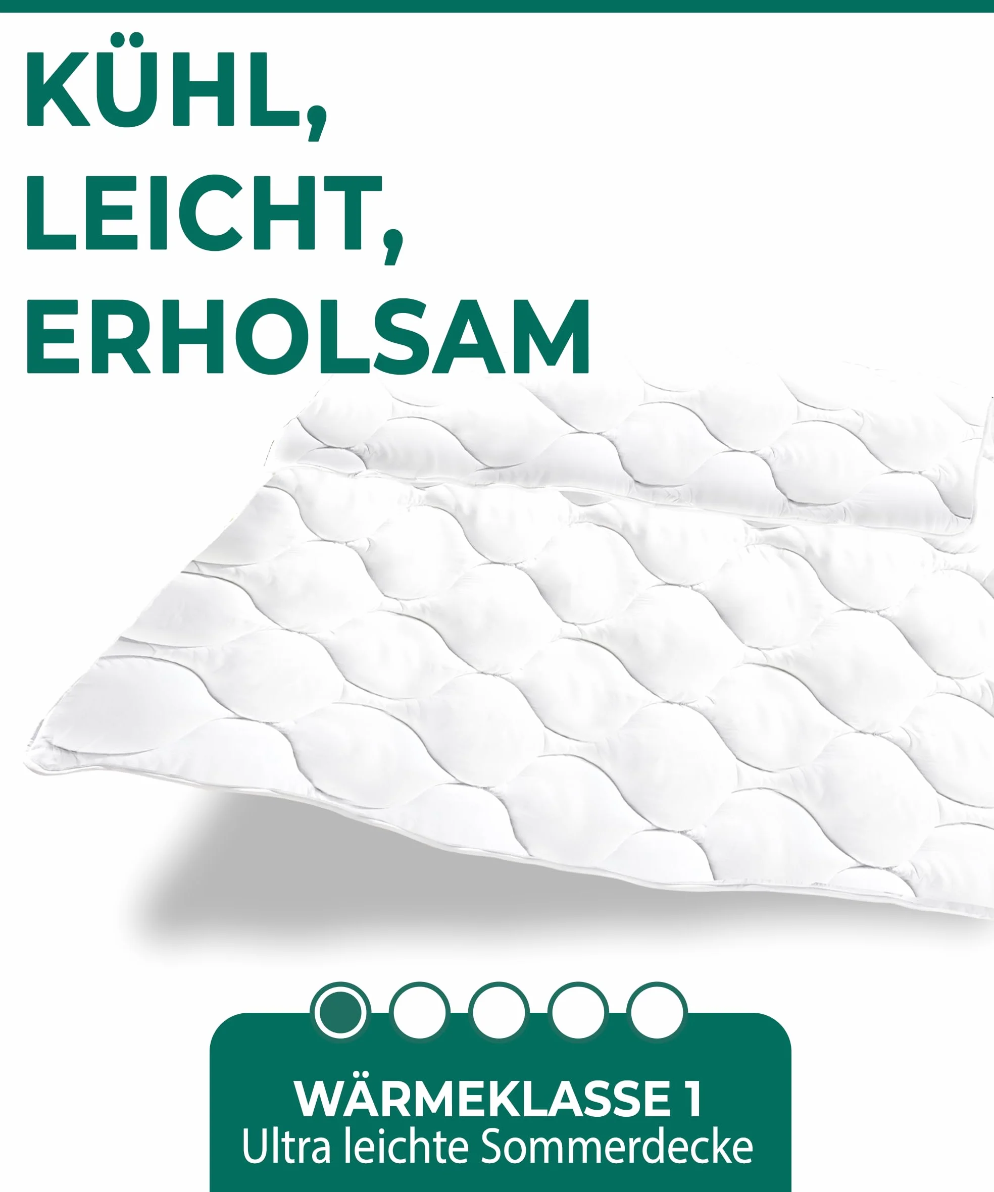 KNERST® Kołdra letnia 200x200 - duża kołdra dla komfortowego snu - cienka kołdra idealna na lato - chłodna, pralna kołdra pikowana - ÖKO-TEX