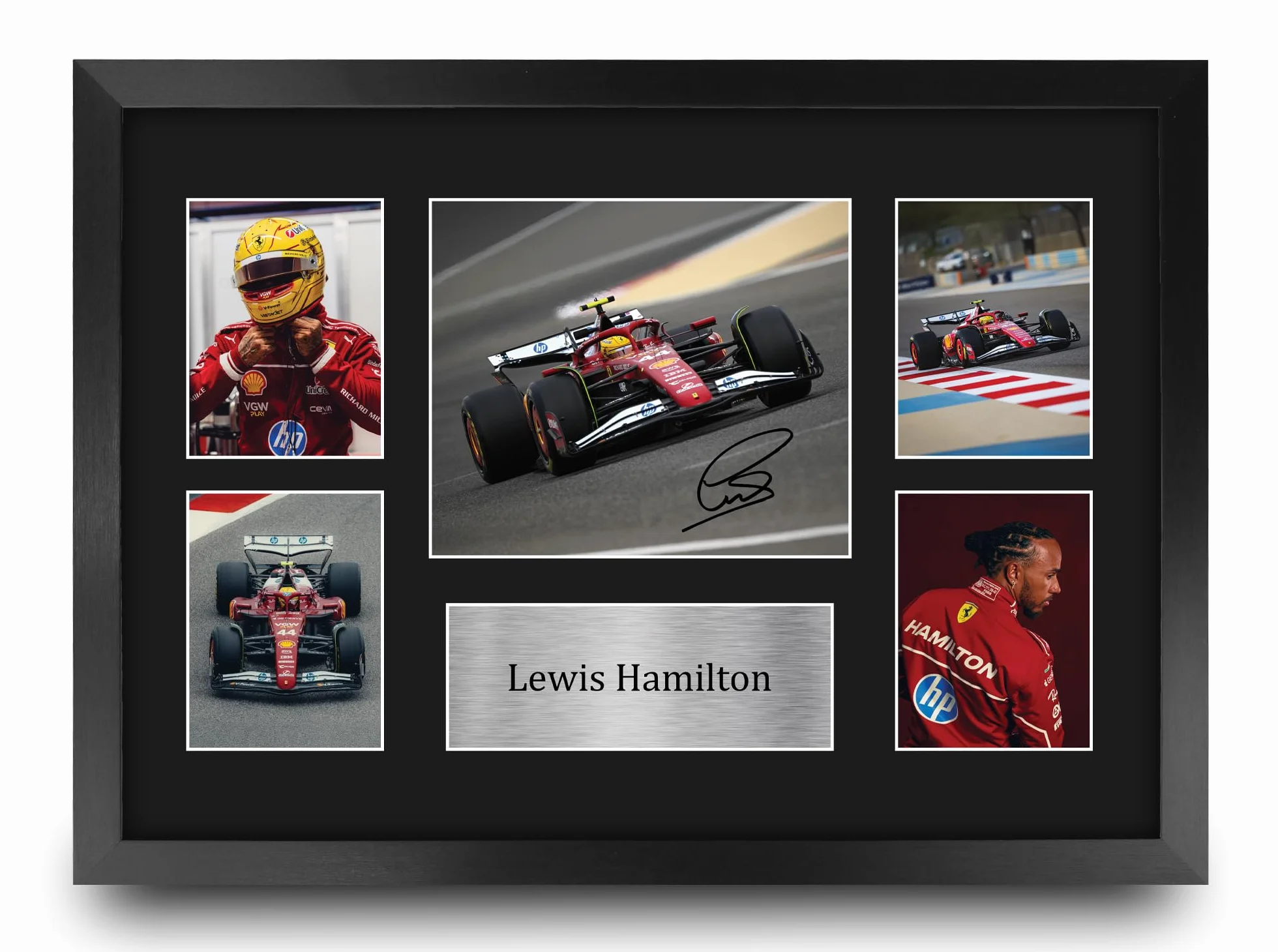 HWC Trading Lewis Hamilton Ferrari Podpisane Zdjęcie Z Autografem A3 Oprawione F1