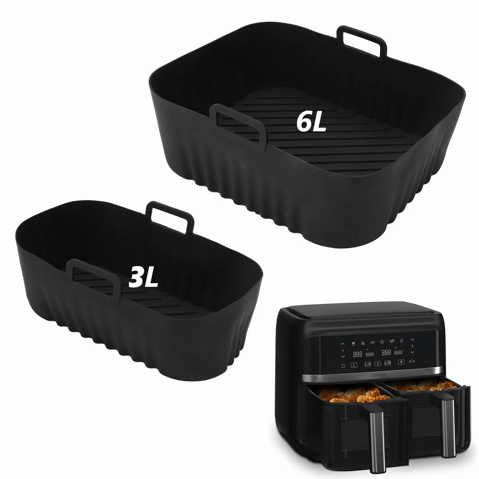 2 sztuki formy silikonowe do gorącej frytkownicy na parze, akcesoria do Philips Dual Airfryer 3000-Serie 6l/3l, silikonowa wkładka do Air Fryer, silikonowa forma do Airfryer, akcesoria do Philips