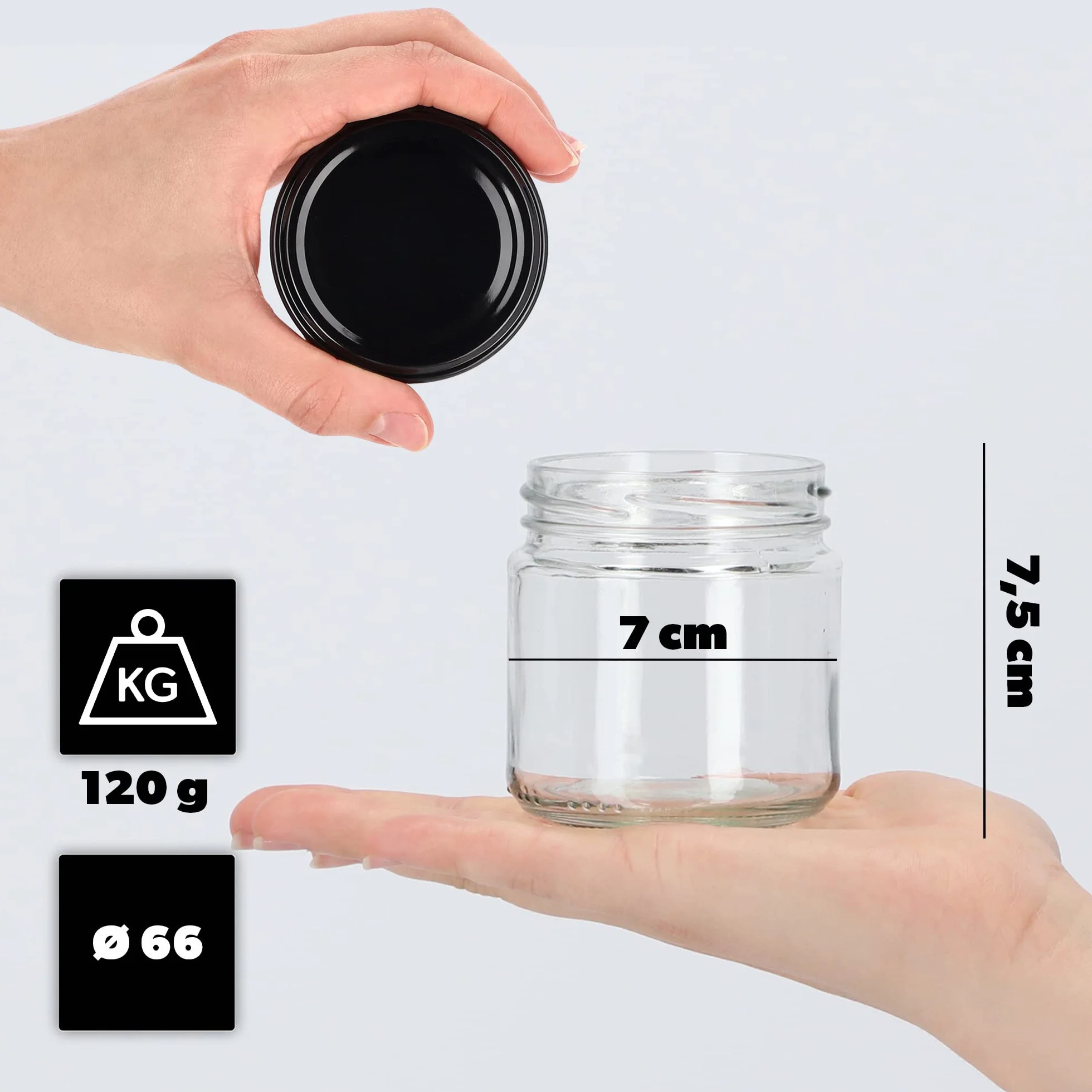 Słoiki 200 ml z Nakrętką Twist-Off fi66 Grubościenne Szczelne do Dżemów Miodu Marynat
