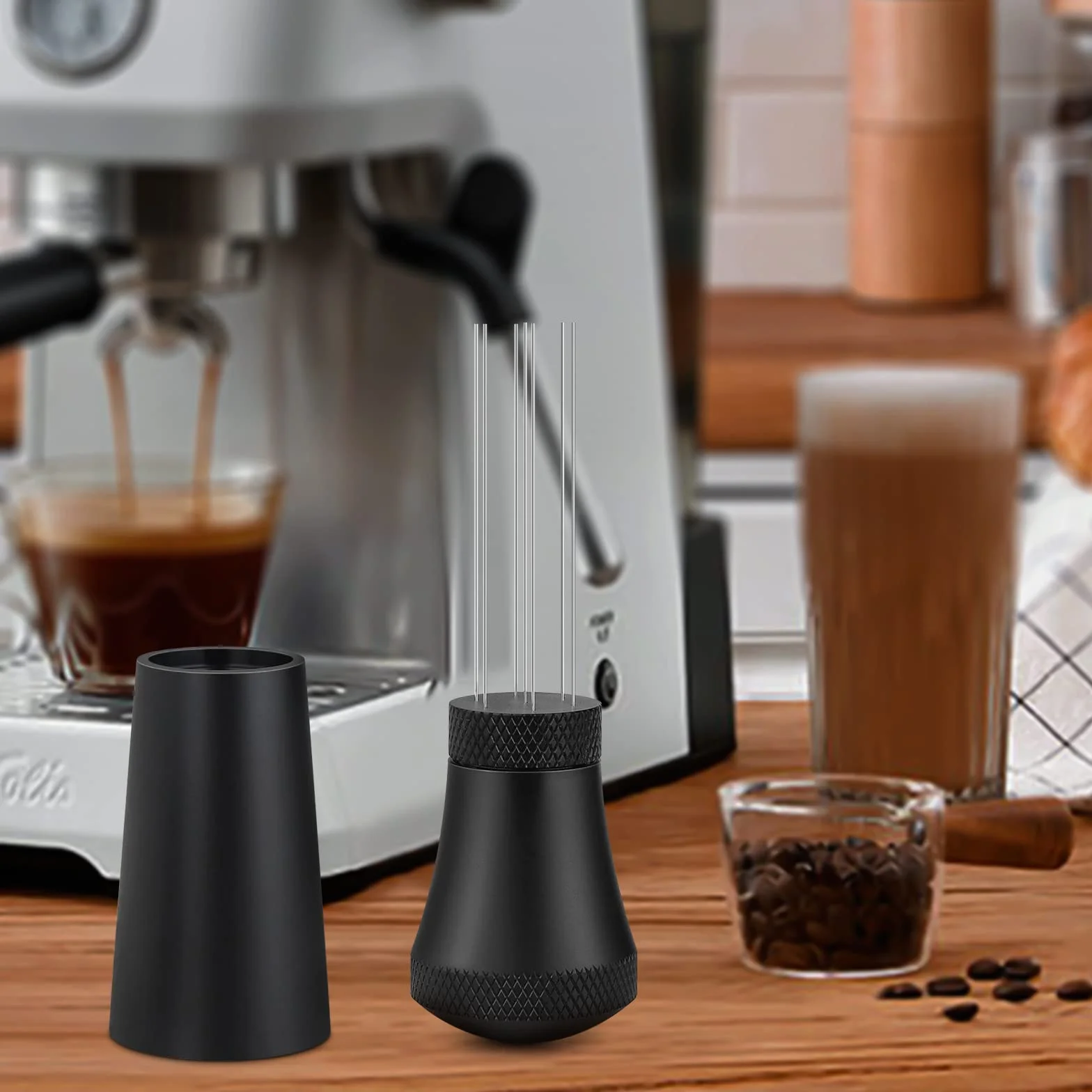 WDT Tool igła do espresso z 7 cienkimi igłami, tamper do kawy, akcesoria do kawy