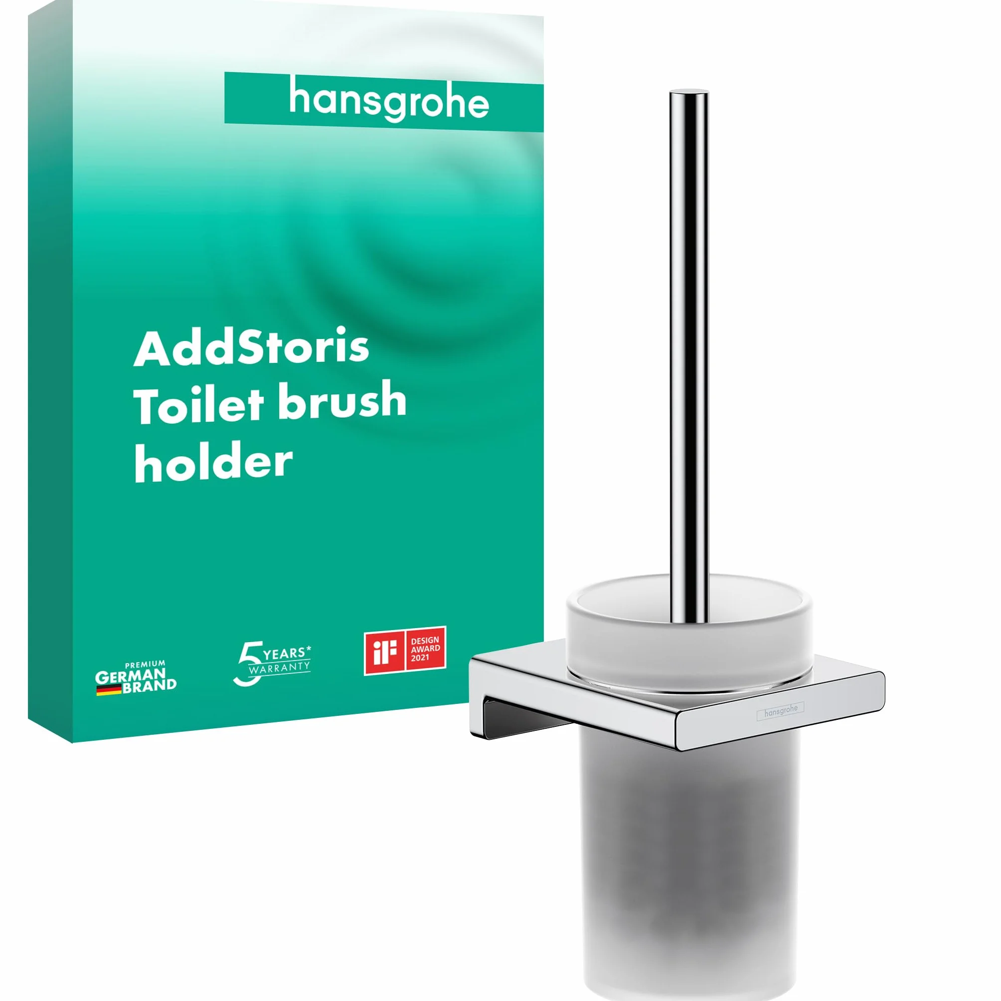 hansgrohe AddStoris Uchwyt na papier toaletowy z osłoną czarny chrom szczotkowany, 41753340
