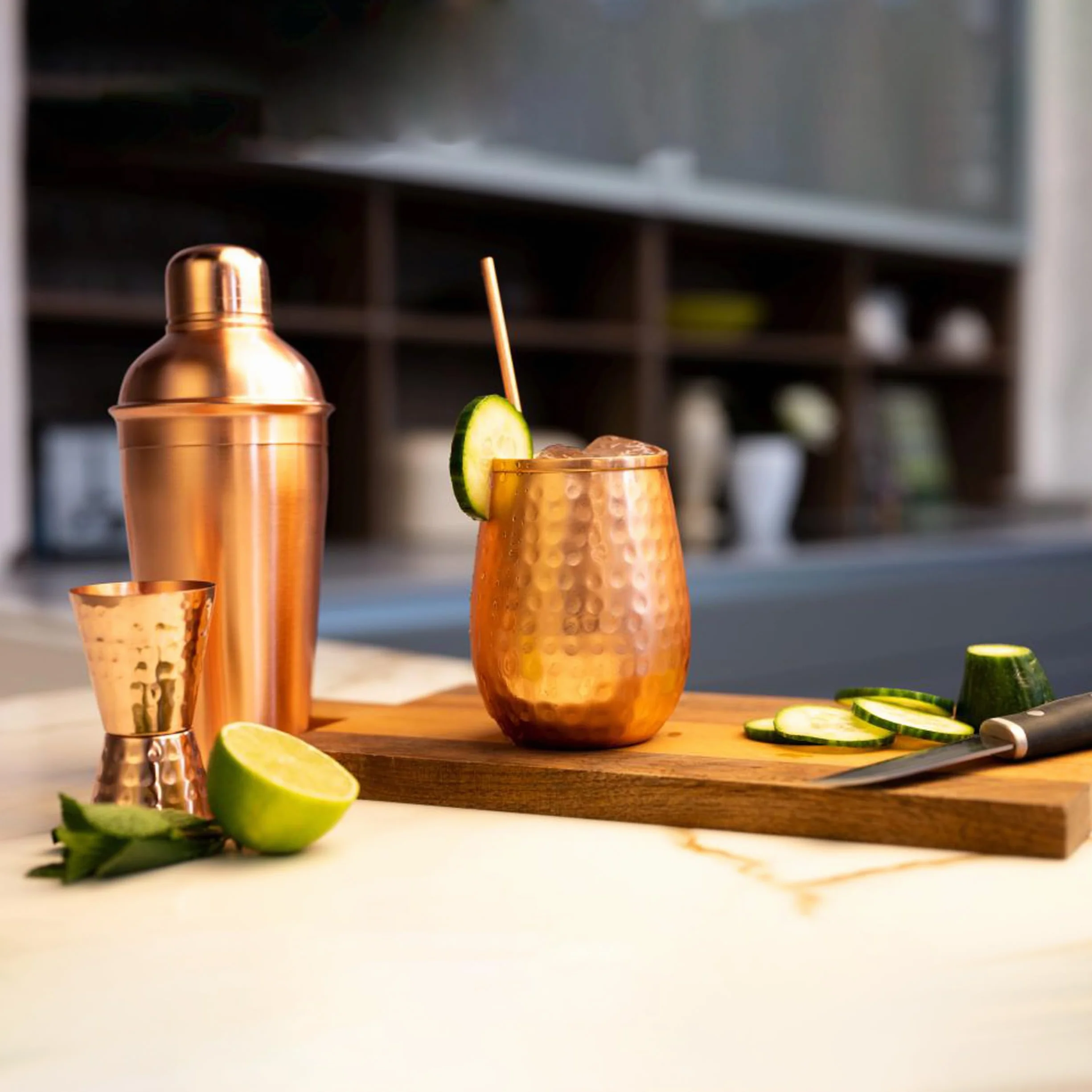 NKlaus 2x kubek miedziany czysta miedź 100% Ayuverda kubek do picia owalny Moscow Mule 500 ml 11262
