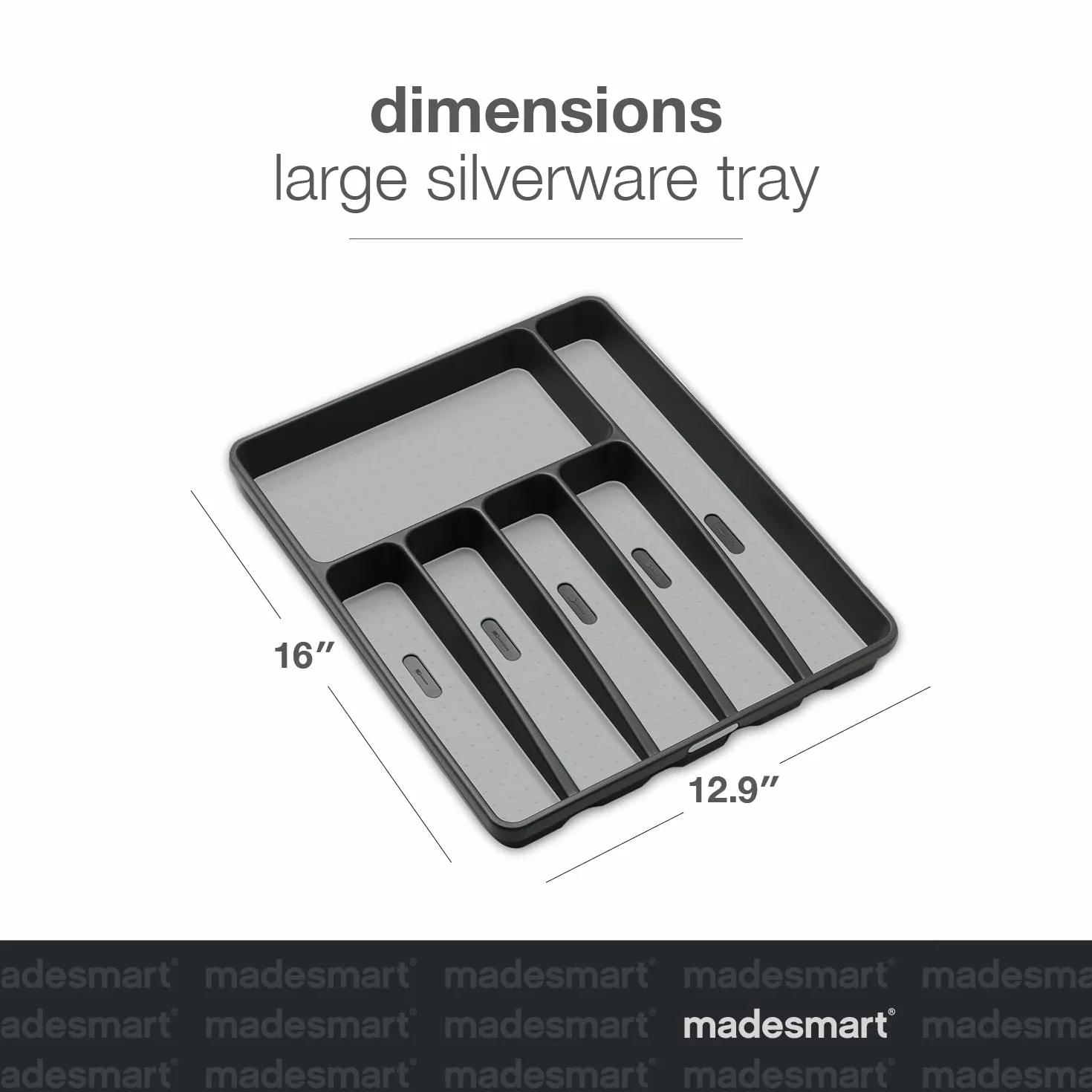 Madesmart Taca na sztućce szara duża