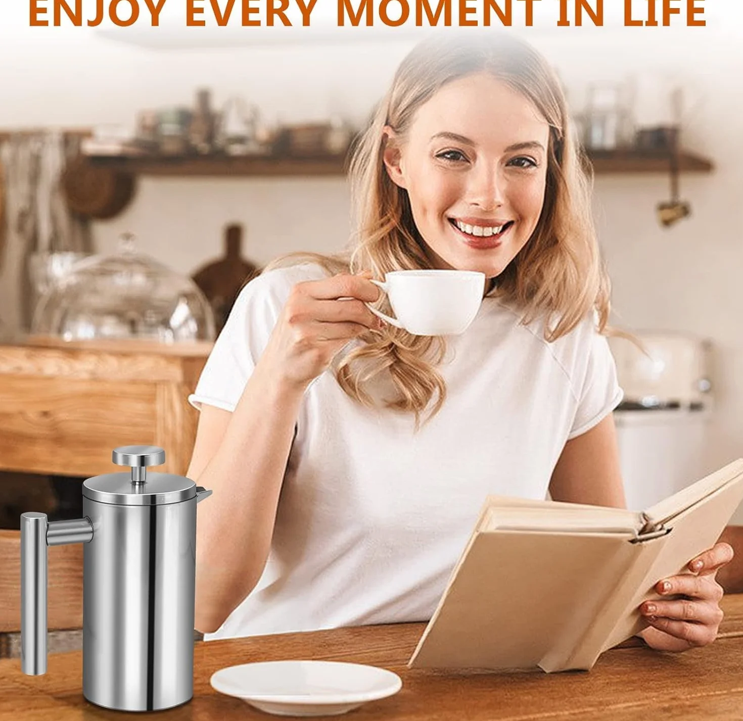 French Press do kawy 350 ml ze stali nierdzewnej podwójne ścianki izolowany