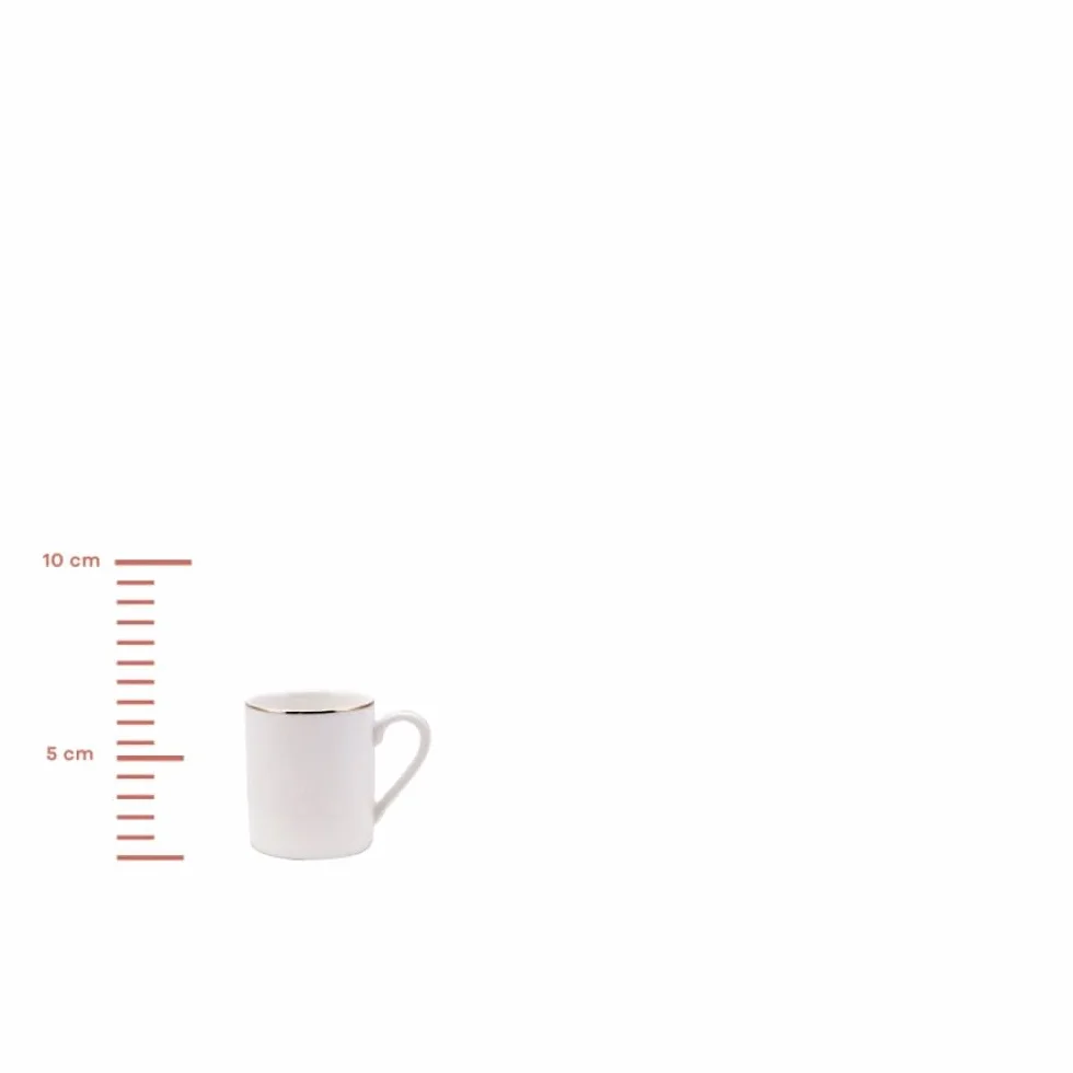 Karaca Elda Porcelanowy zestaw filiżanek do espresso i tureckiej kawy 80 ml biały złoty 6-12 sztuk