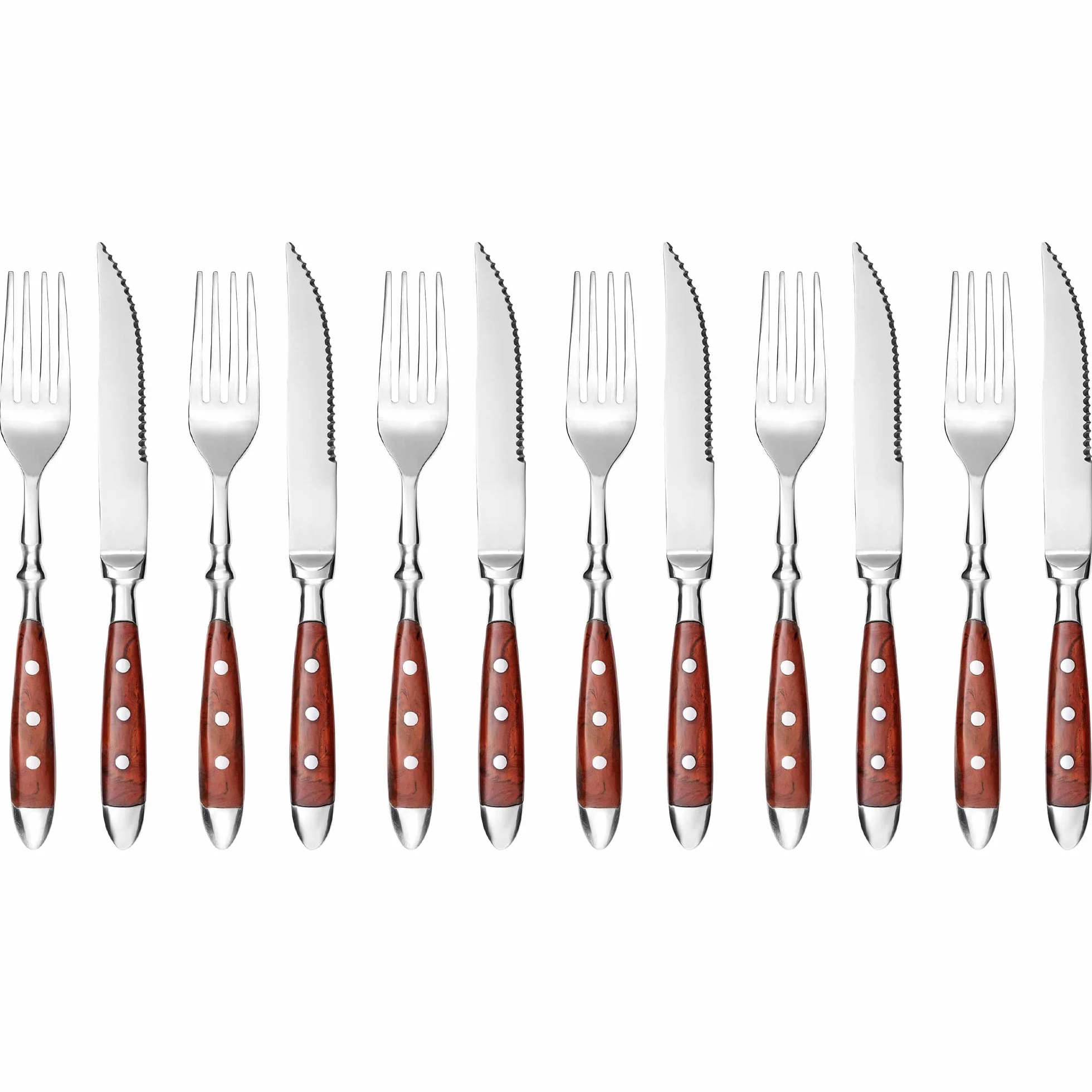 GRÄWE Sztućce do steków, 12-częściowy kuty, Nürnberg brązowy