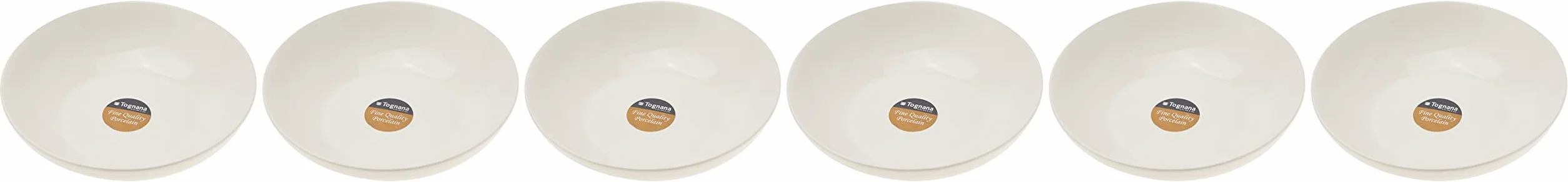 Tognana Victoria, zestaw 6 talerzy do zupy, porcelana, kolor biały