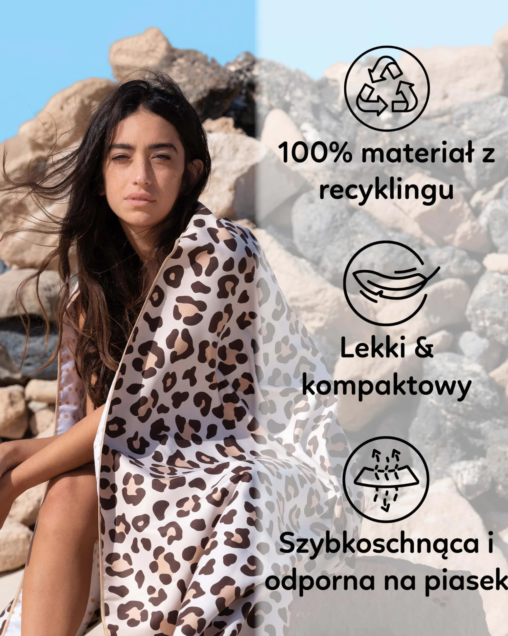 Fit-Flip Ręcznik plażowy XXL z mikrofibry 200x90cm