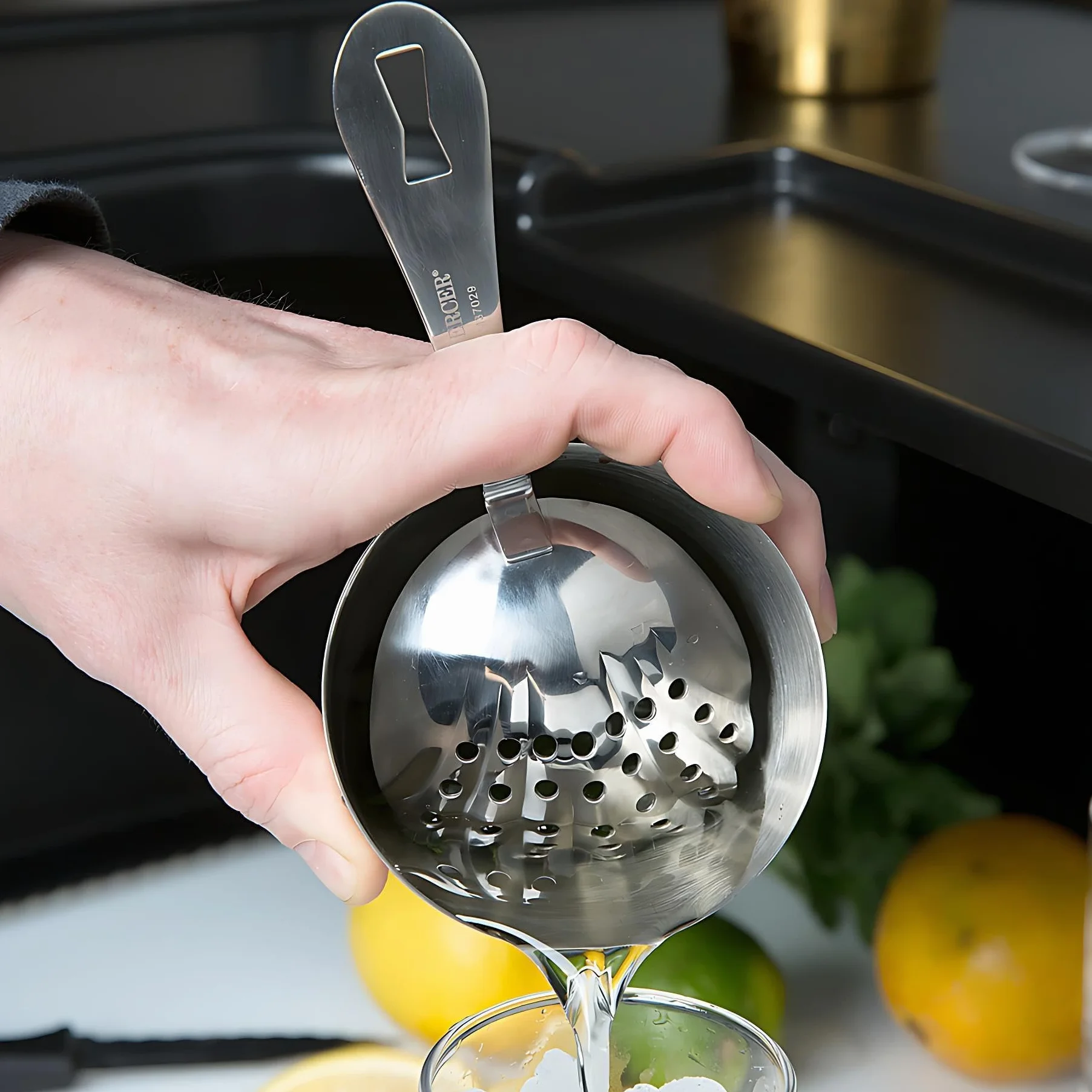 Julep Strainer, Profesjonalny Sitko do Koktajli ze Stali Nierdzewnej do Domowego lub Komercyjnego Baru