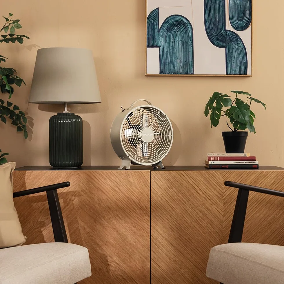 Cecotec Wentylator biurkowy EnergySilence 400 RetroDesk Beige 25 W 8 cali 2 prędkości