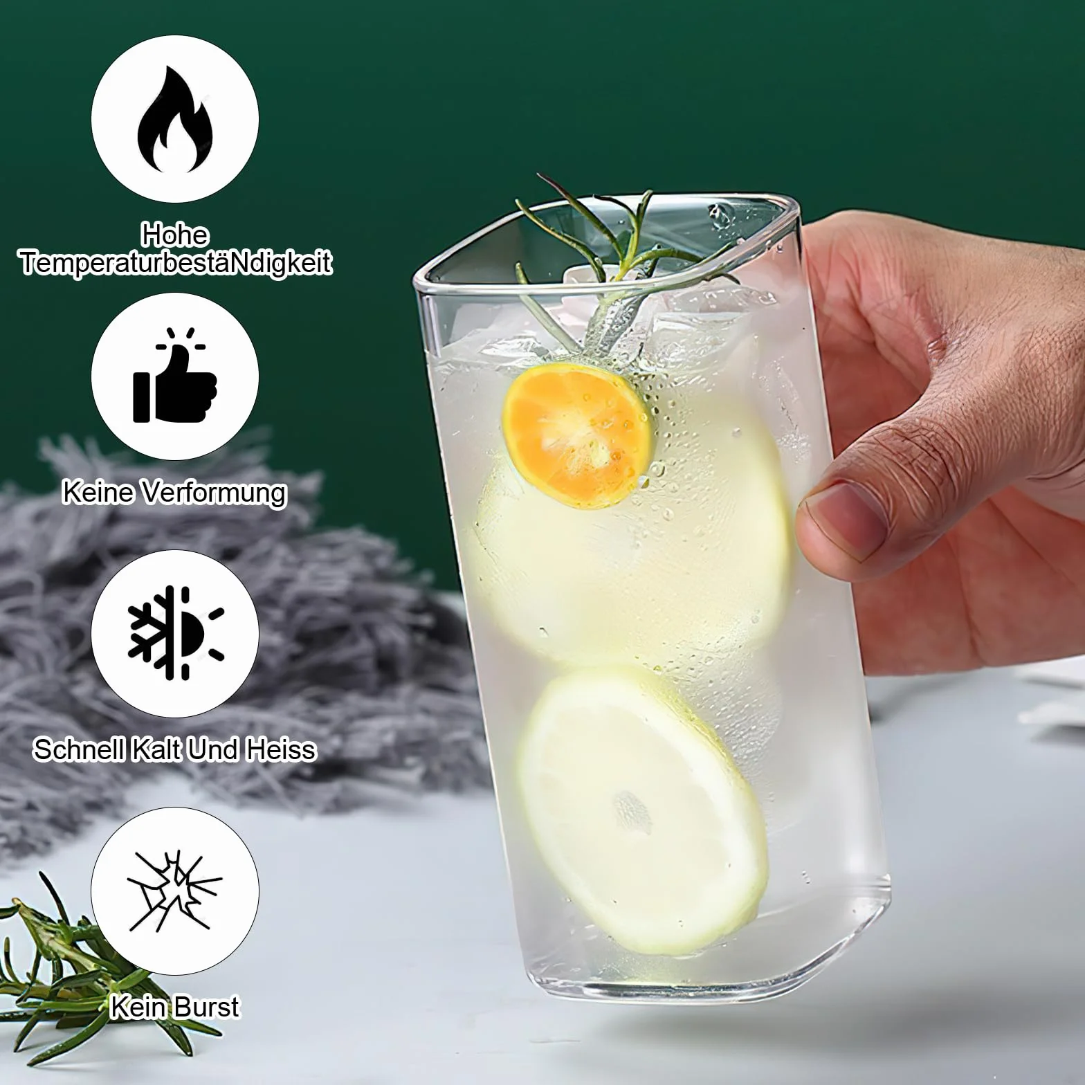 4 przezroczyste szklanki do napojów 400 ml, cienkie kwadratowe szklanki do longdrinków, eleganckie szklanki barowe na wodę, sok, piwo, napoje, koktajle, drinki, imprezę, nowoczesne wzornictwo