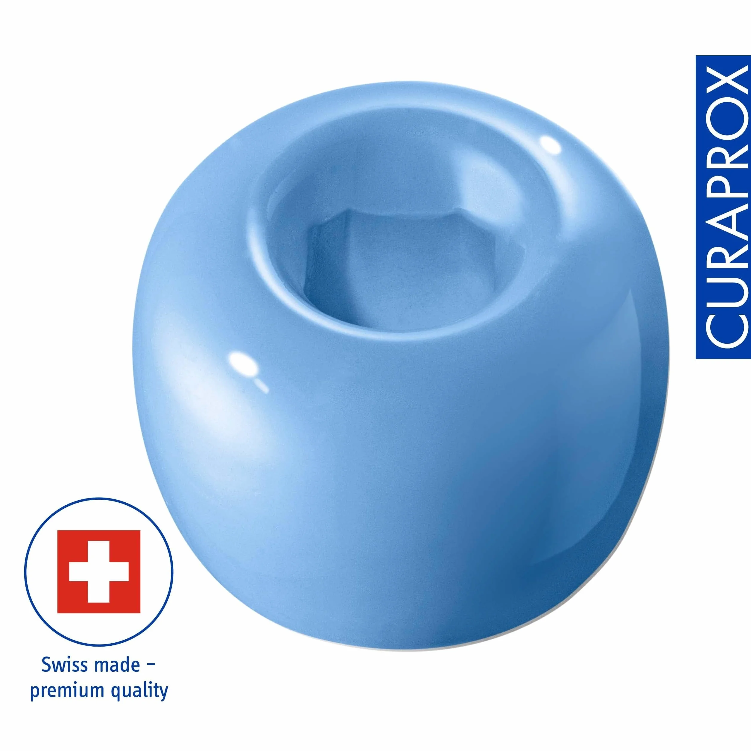 Curaprox Uchwyt Na Szczoteczki Do Zębów ceramiczny Stojak Na ręczne Szczoteczki Do Zębów/Niebieski, pojedyncze opakowanie/zaprojektowany w Szwajcarii