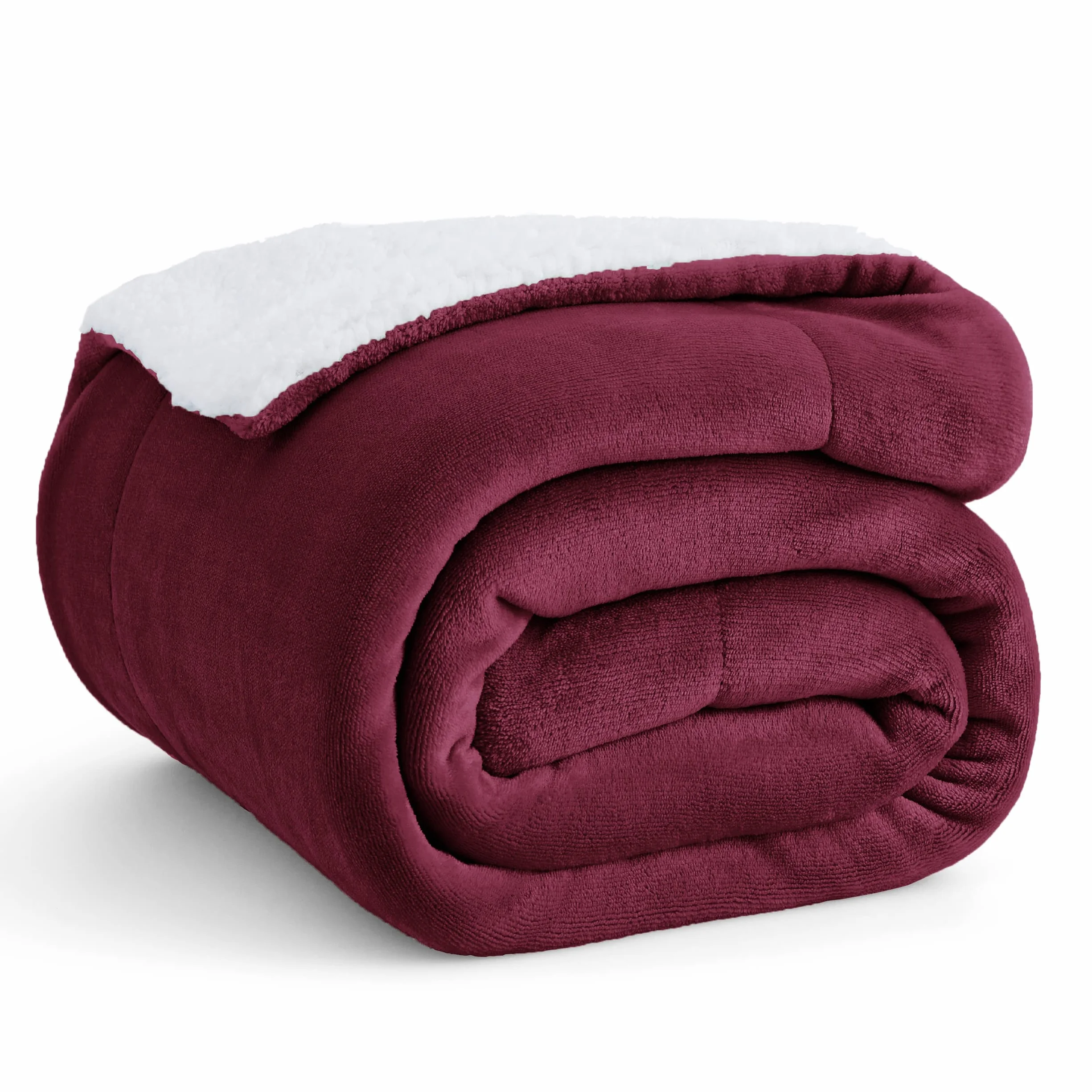 Bedsure Koc Sherpa 150x200 cm Czerwony Dwustronny Polarowy Ciepły