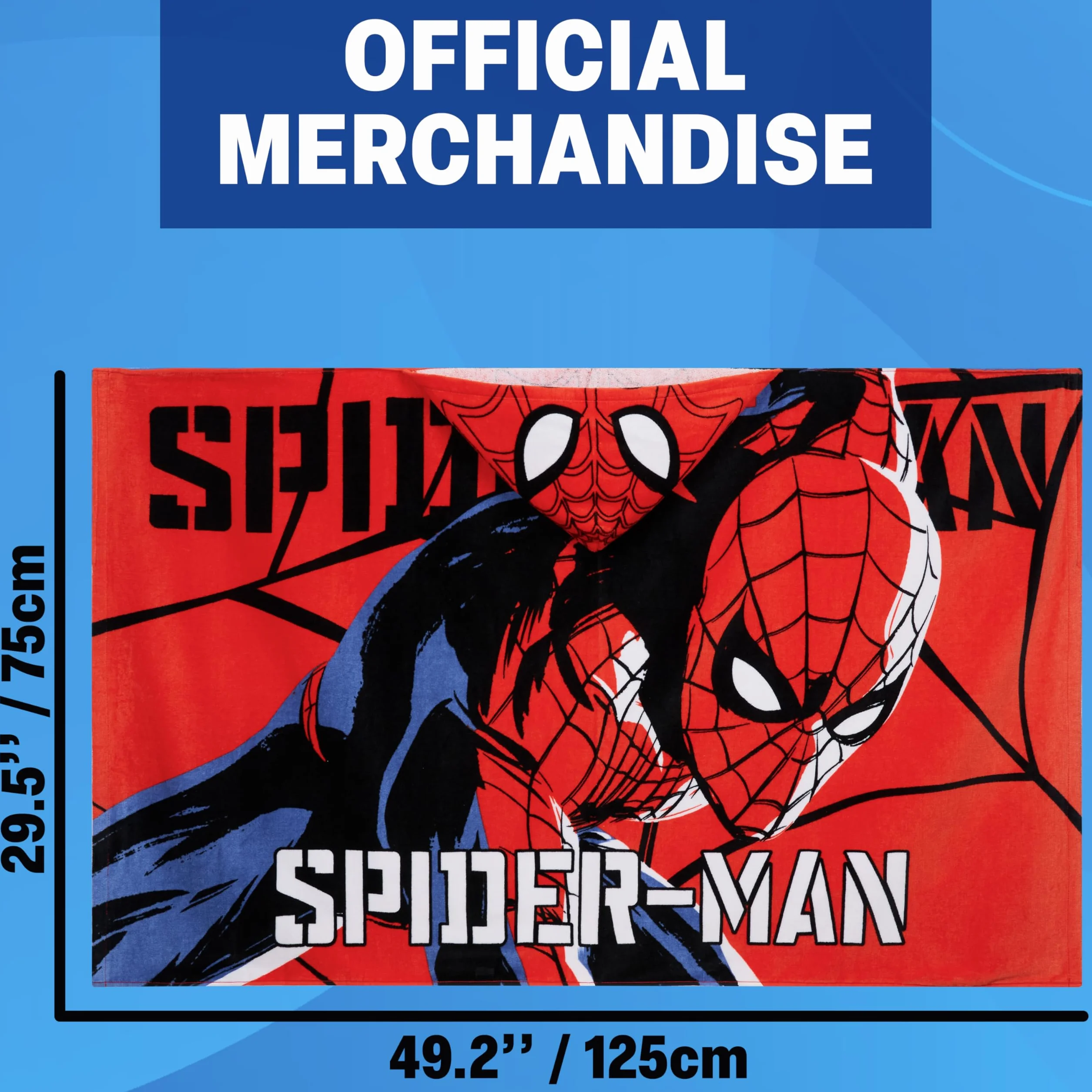Marvel Spiderman ręcznik kąpielowy z kapturem dla dzieci chłonny szlafrok ponczo czerwony