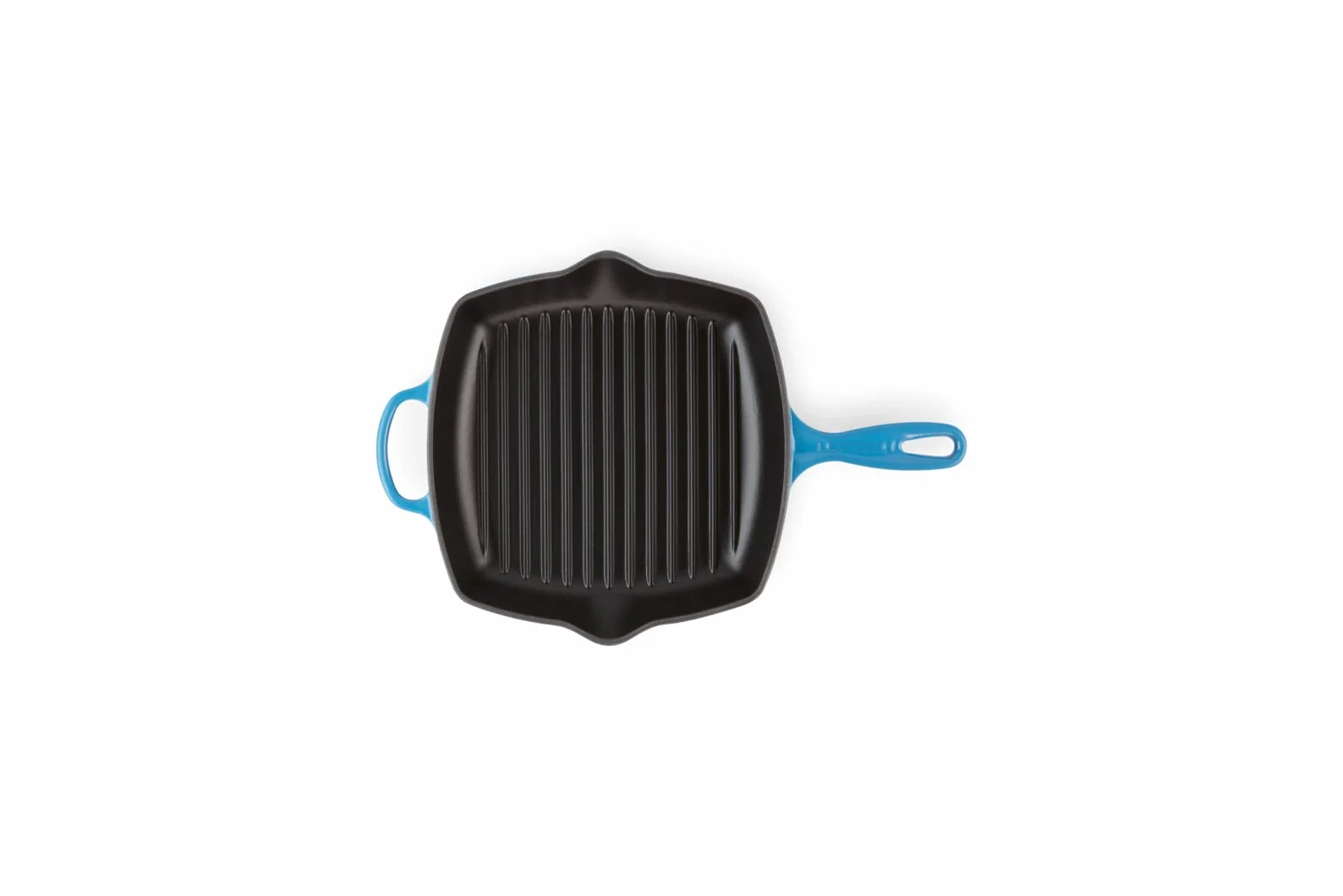 Le Creuset Signature Emaliowana Żeliwna Patelnia Grillowa z Uchwytem Pomocniczym i Dwiema Ustami, do Wszystkich Rodzajów Kuchenek i Piekarników, 26 cm, Azure, 20183262200422
