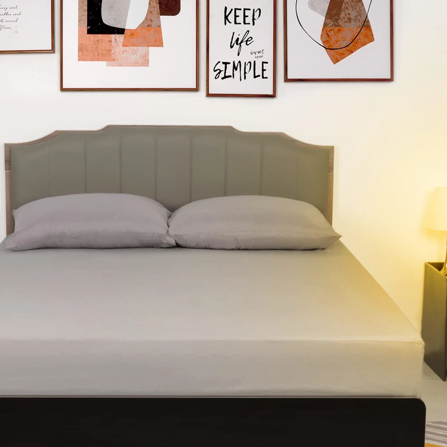 Lirex Podwójne prześcieradło 160 x 200 cm 100% bawełna z gumką Oeko-Tex szary
