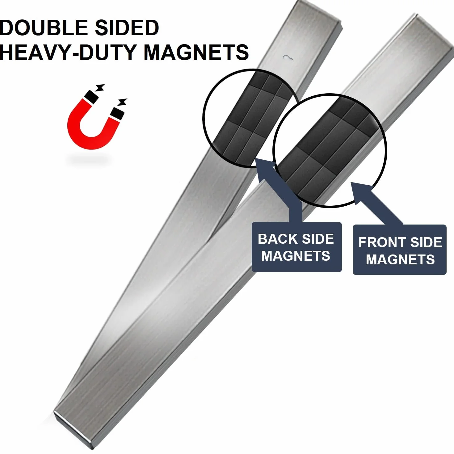 Magnetyczny uchwyt na noże do lodówki, dwustronny pasek magnetyczny na noże, wysokiej jakości magnetyczny uchwyt na noże ze stali nierdzewnej SUS304 do ściany, służy jako stojak na noże, uchwyt na narzędzia itp
