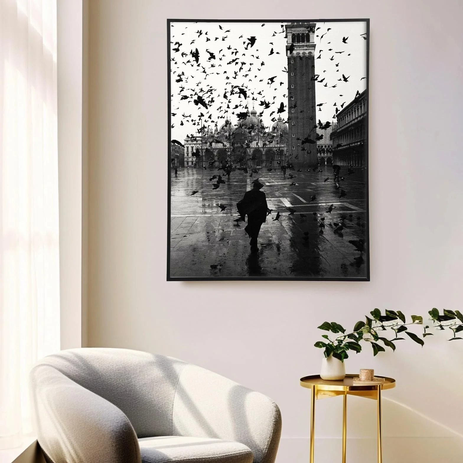 Metalowa rama z fugą cieniową 60x80 cm regulowane wsporniki dystansowe efekt głębi płótna czarna