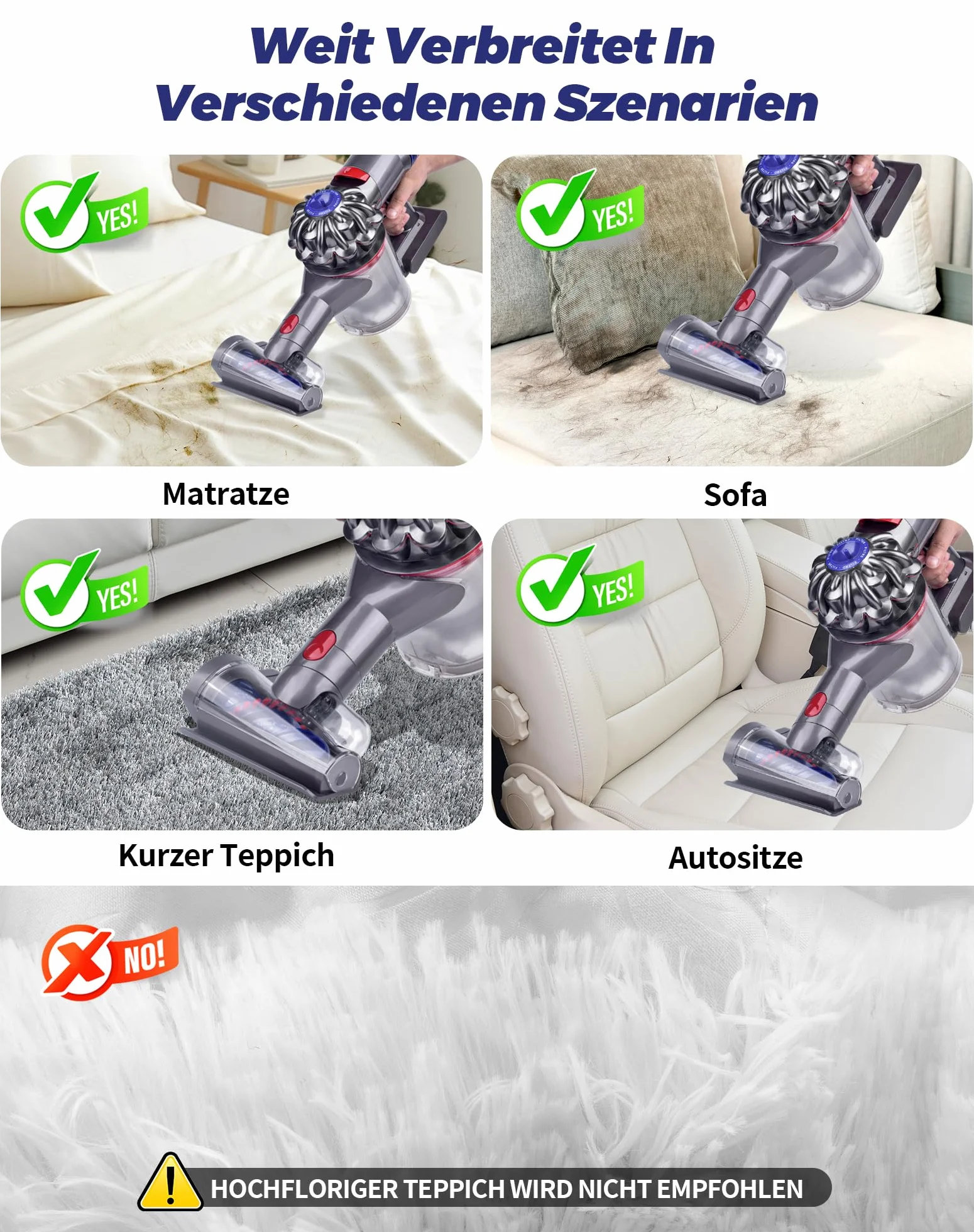 Mini szczotka do włosów, elektryczna szczotka do Dyson V15, V11, V10, V8, V7, zapasowa szczotka z funkcją zapobiegającą splątaniu się do materacy, sof, dywanów, łóżek dla zwierząt domowych i foteli