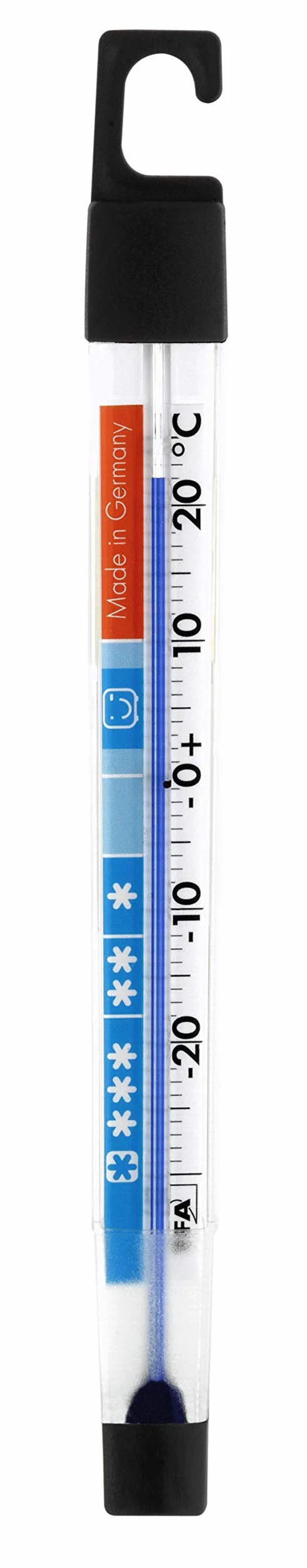 TFA Dostmann Analogowy termometr chłodzący, 14.4002, kontrola temperatury, do lodówek/zamrażarek/lodówek, szybki odczyt, ze strefami chłodzenia, czarny