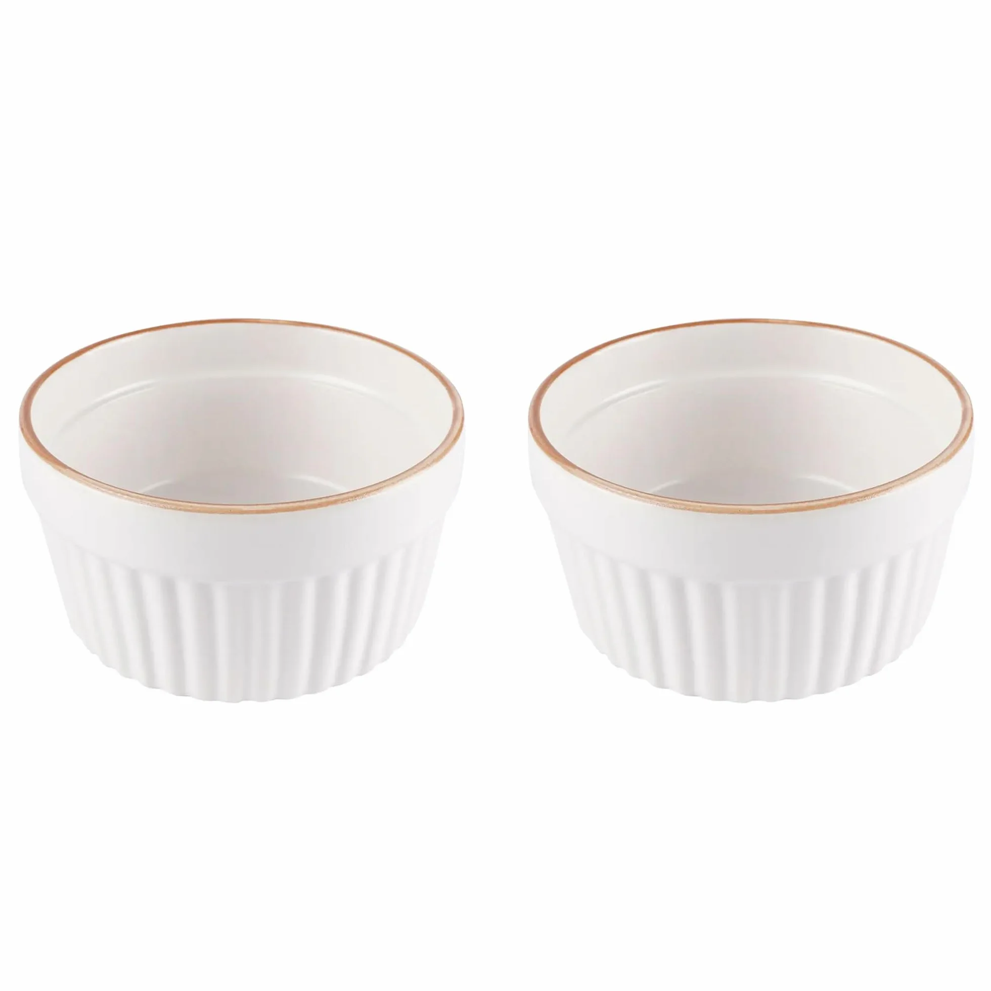 Ramekins Ceramiczny porcelanowy suflet, Crème Brulee, małe naczynia do pieczenia w piekarniku, miski do dipów, sosów, kremu, puddingów, przekąsek, biały, 200 ml, 9 x 5 cm, 2 szt