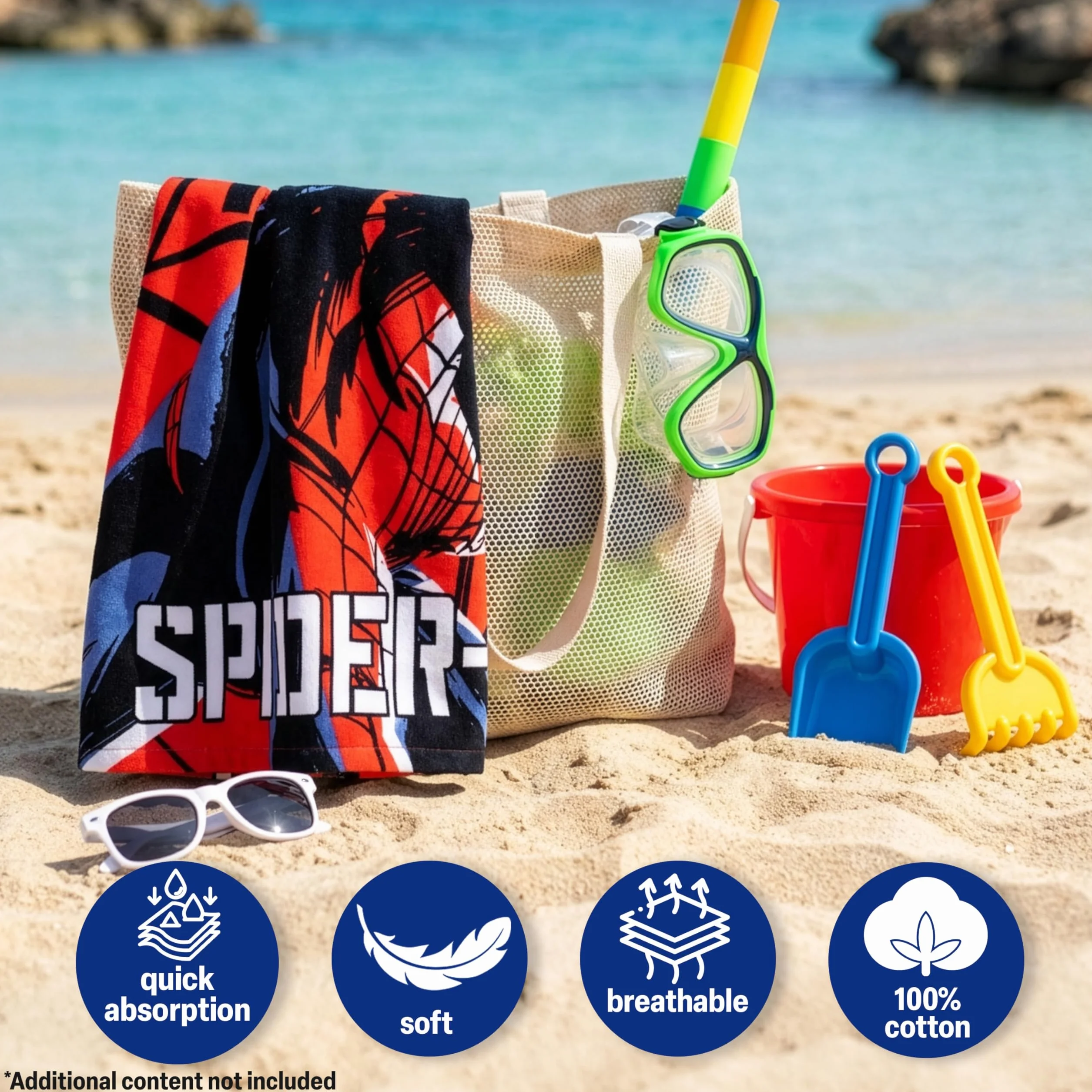 Marvel Spiderman ręcznik kąpielowy z kapturem dla dzieci chłonny szlafrok ponczo czerwony