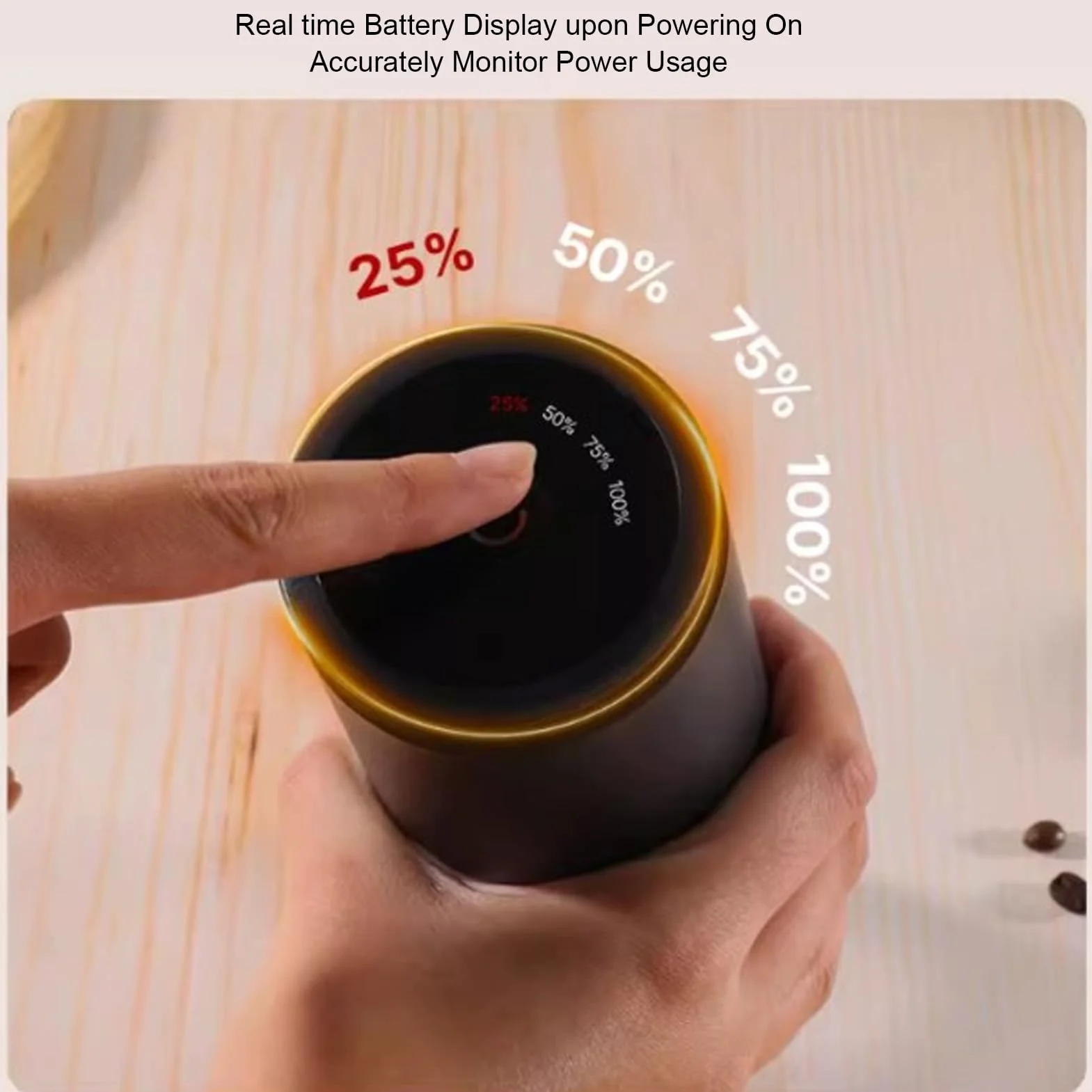 Elektryczny młynek do kawy żarnowy, 110 ml, 38 ustawień, ładowany